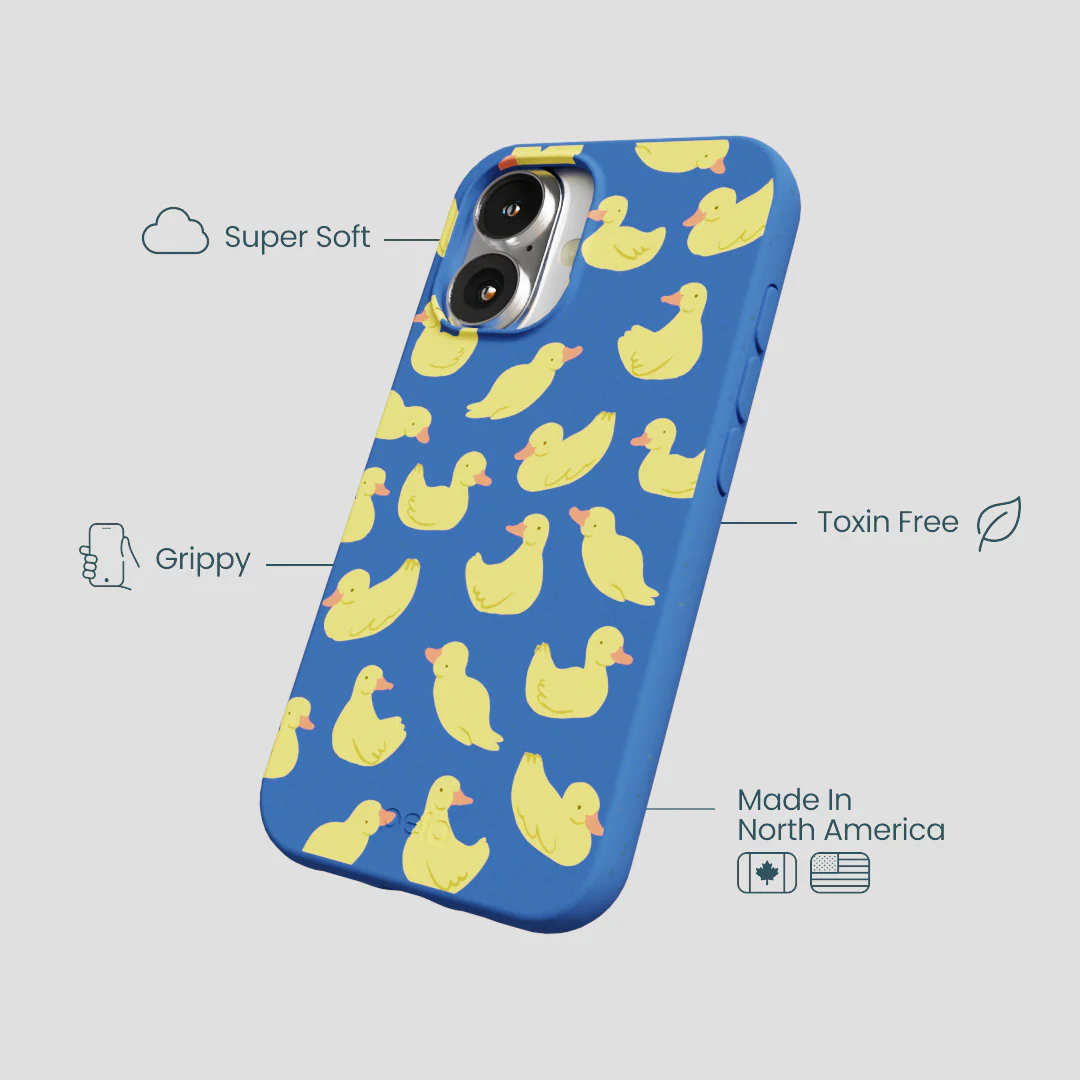 Electric Blue Sunny Ducklings iPhone 16 Case - Image 4