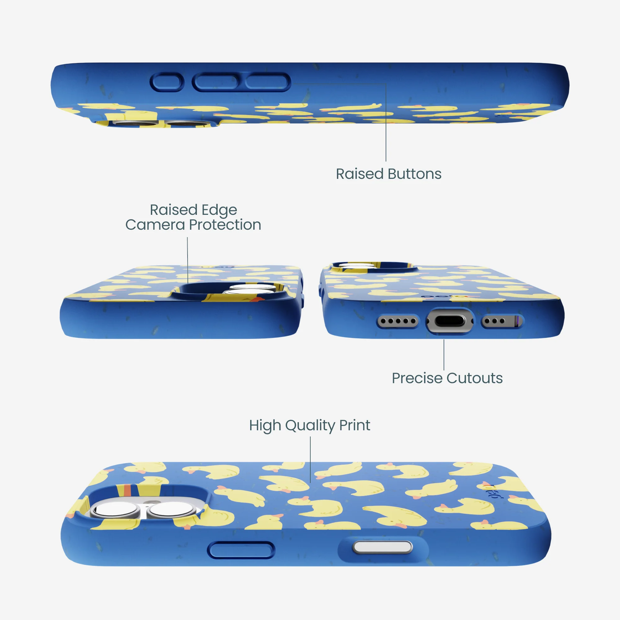 Electric Blue Sunny Ducklings iPhone 17 Case - Image 3