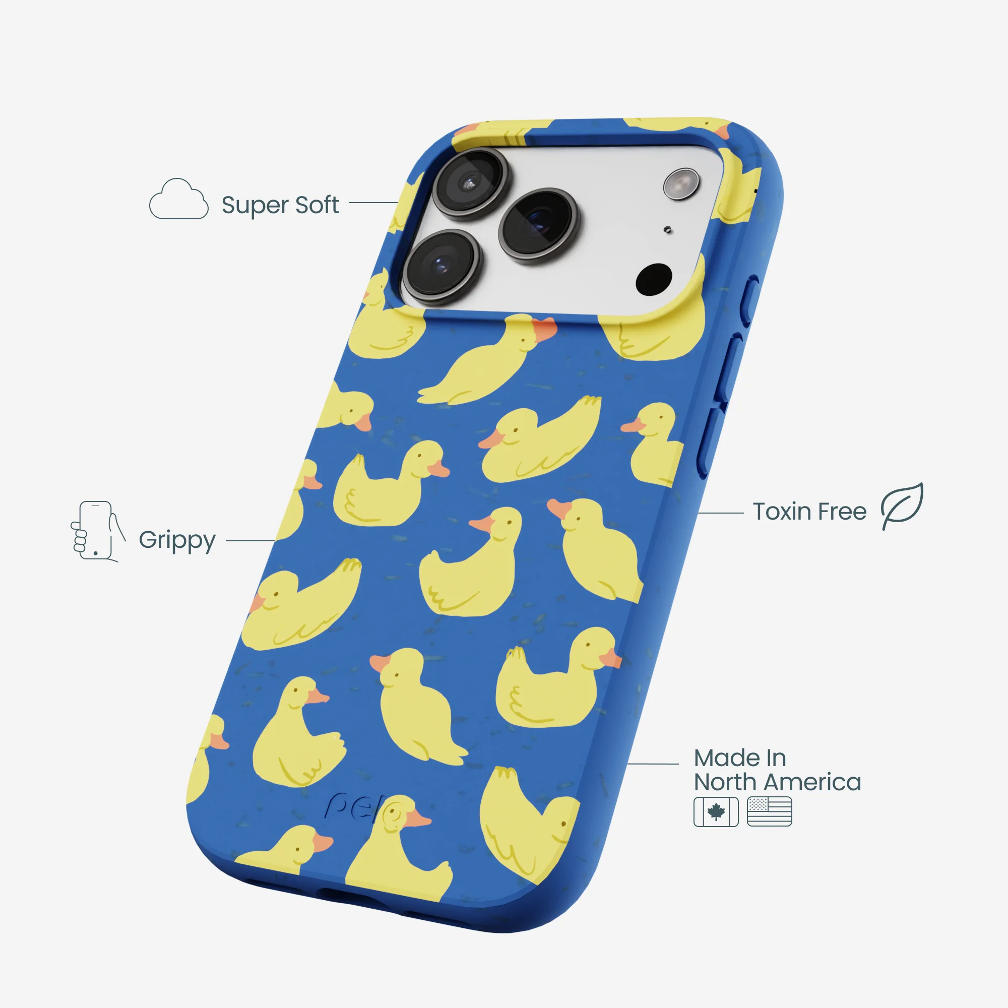 Electric Blue Sunny Ducklings iPhone 17 Pro Case - Image 4