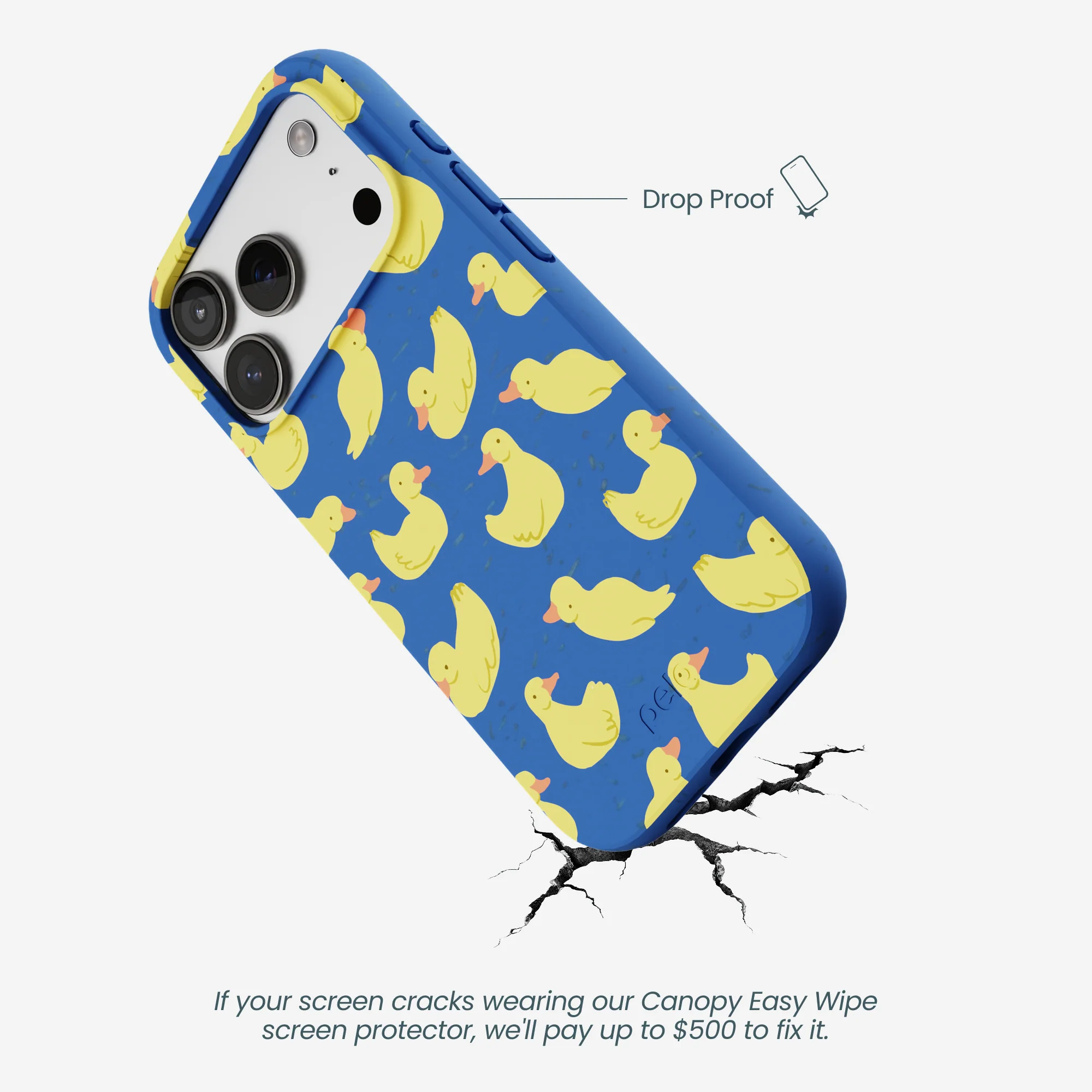 Electric Blue Sunny Ducklings iPhone 17 Pro Case - Image 5