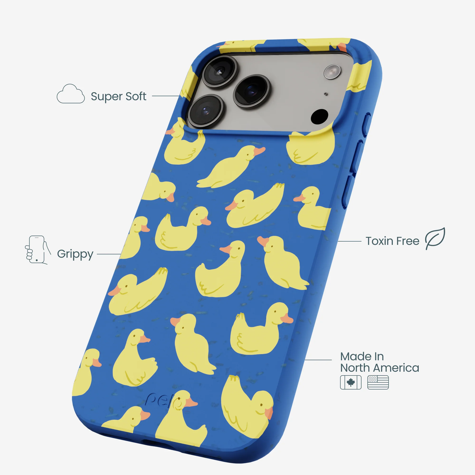 Electric Blue Sunny Ducklings iPhone 17 Pro Max Case - Image 4