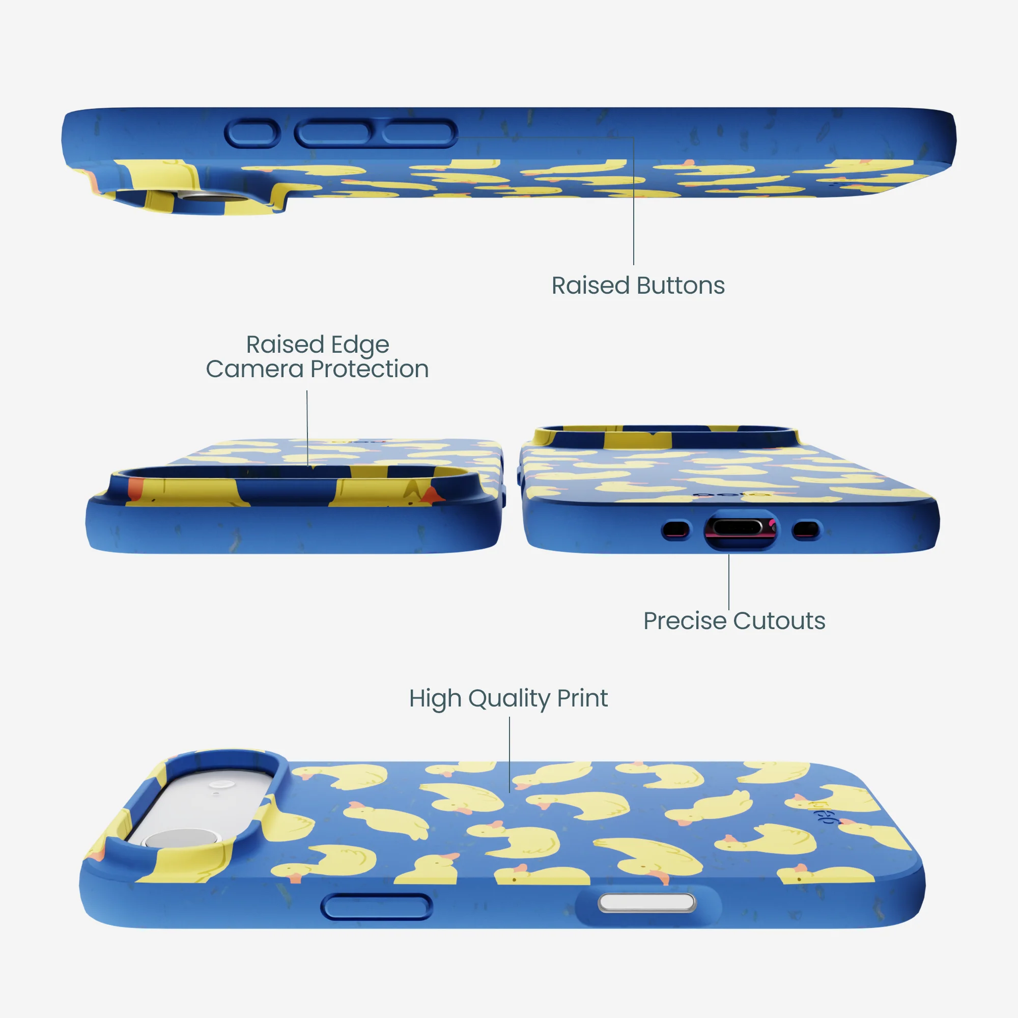 Electric Blue Sunny Ducklings iPhone Air Case - Image 3