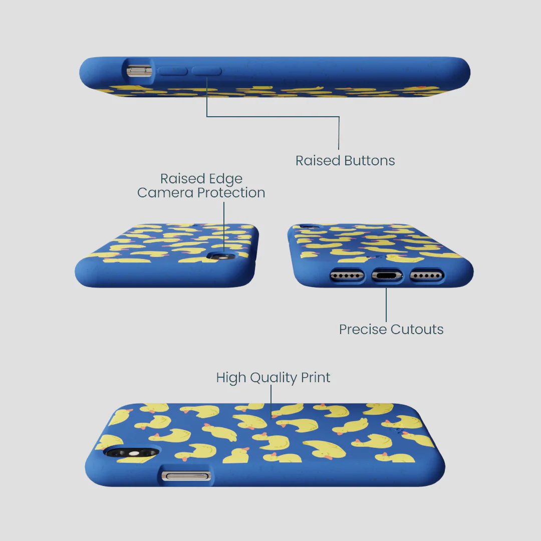 Electric Blue Sunny Ducklings iPhone XR Case - Image 3
