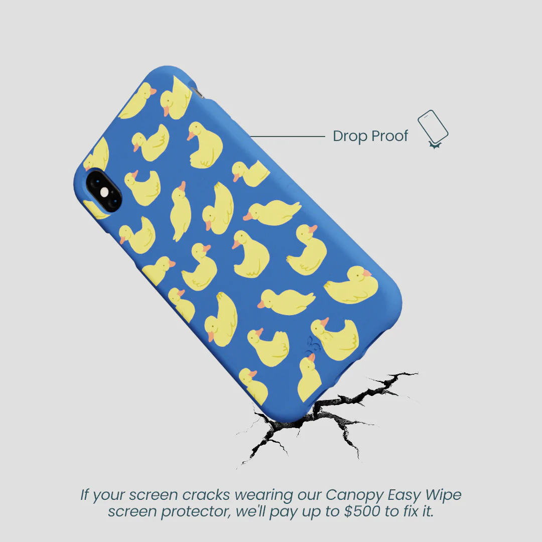 Electric Blue Sunny Ducklings iPhone XR Case - Image 5