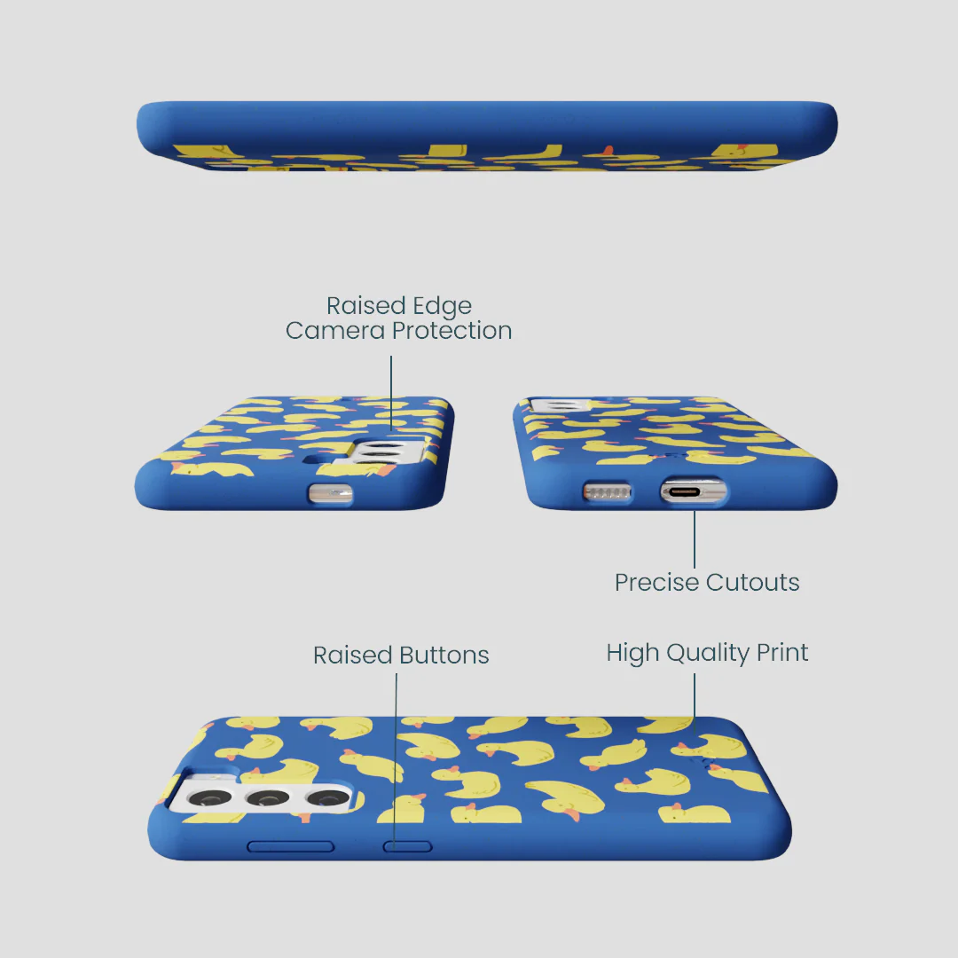 Electric Blue Sunny Ducklings Samsung Galaxy S22 Case - Image 3