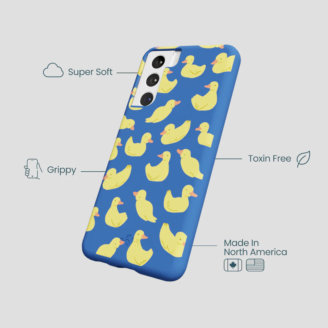 Electric Blue Sunny Ducklings Samsung Galaxy S22 Case - Image 4