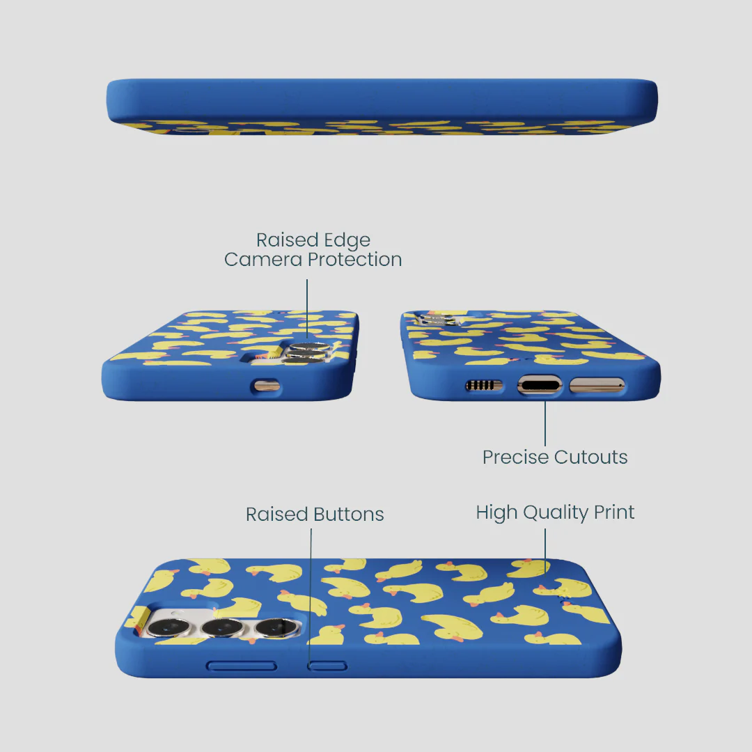 Electric Blue Sunny Ducklings Samsung Galaxy S23 Case - Image 3