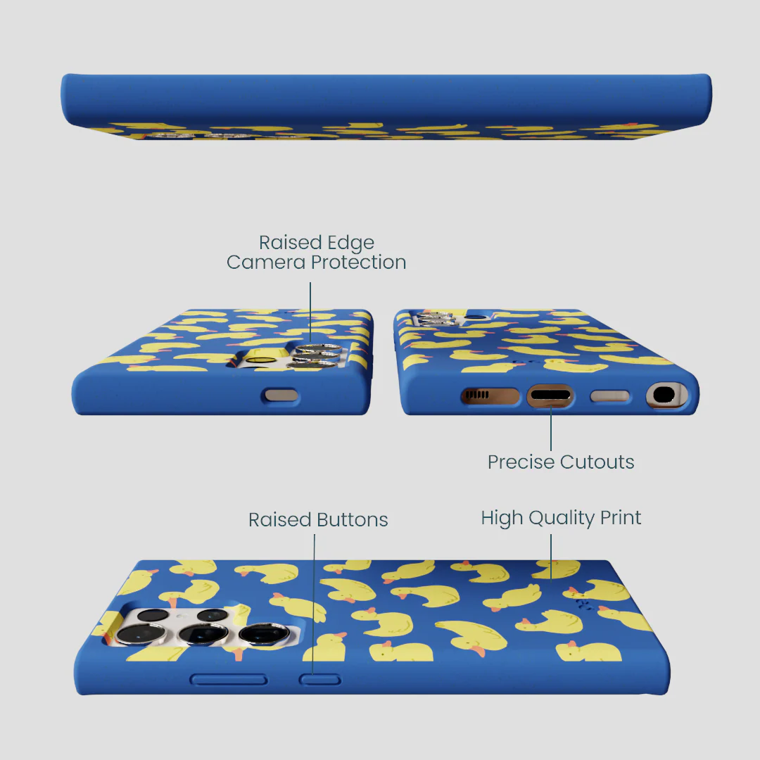 Electric Blue Sunny Ducklings Samsung Galaxy S24 Ultra Case - Image 3