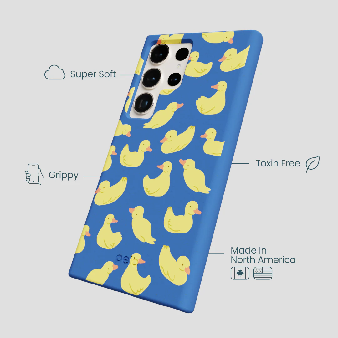 Electric Blue Sunny Ducklings Samsung Galaxy S24 Ultra Case - Image 4