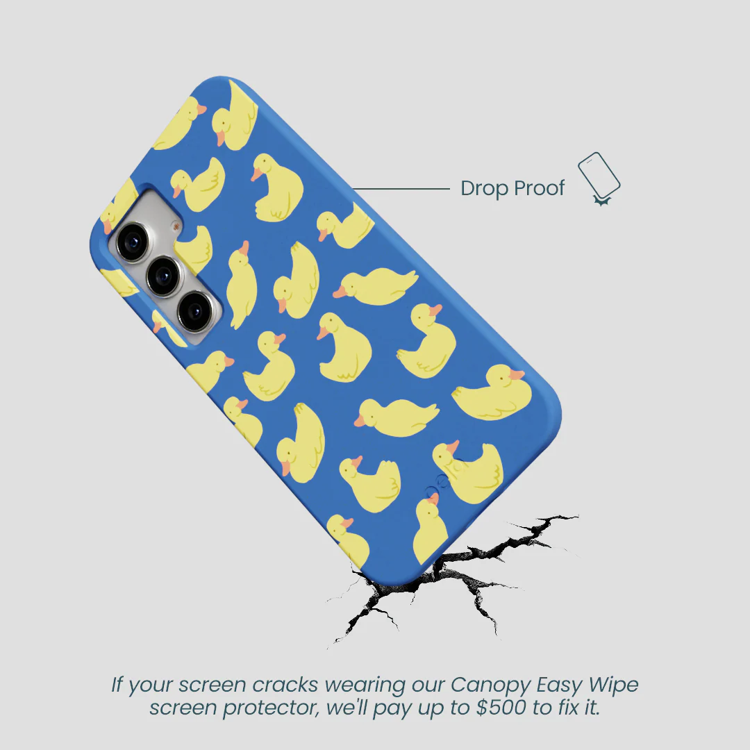 Electric Blue Sunny Ducklings Samsung Galaxy S25 Case - Image 5