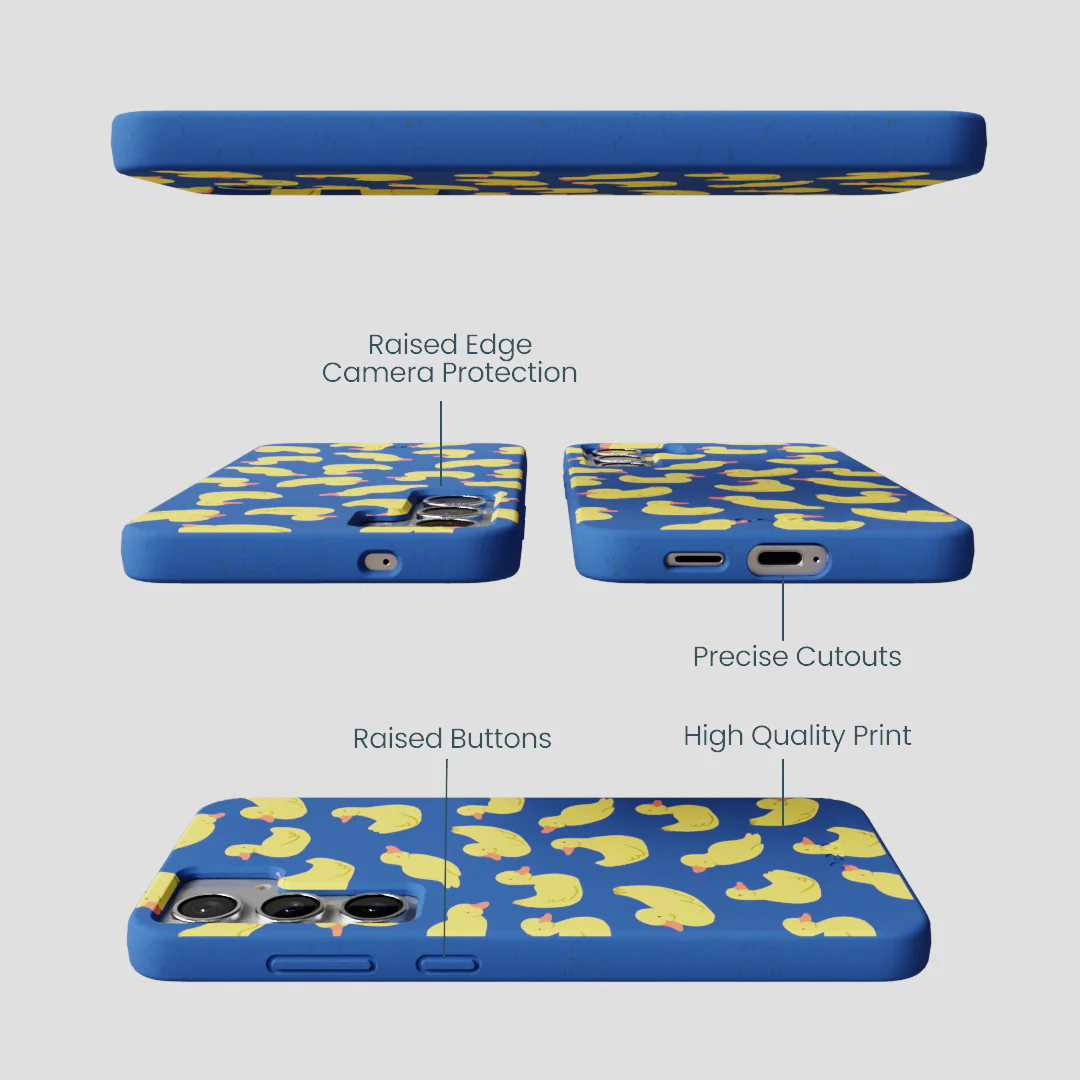 Electric Blue Sunny Ducklings Samsung Galaxy S25+(Plus) Case - Image 3