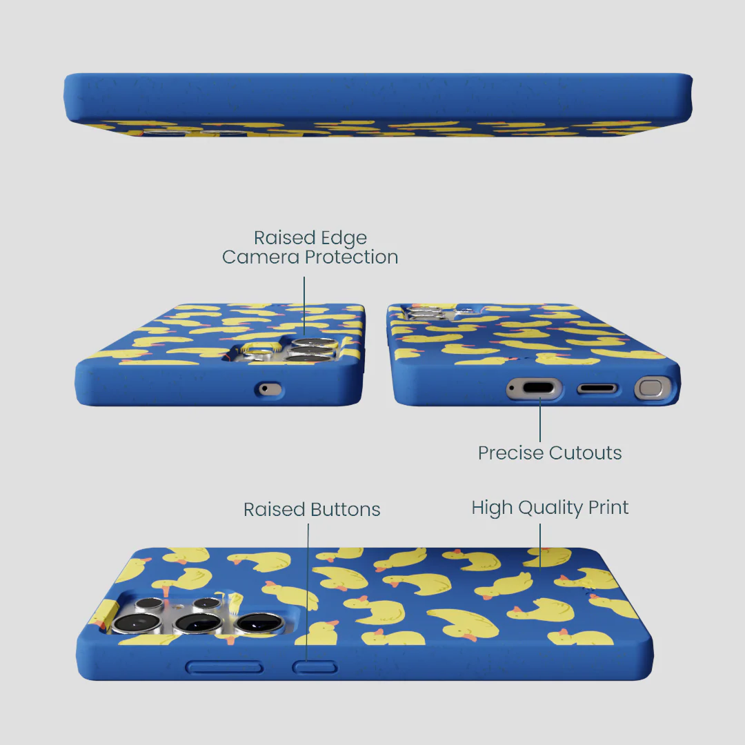Electric Blue Sunny Ducklings Samsung Galaxy S25 Ultra Case - Image 3