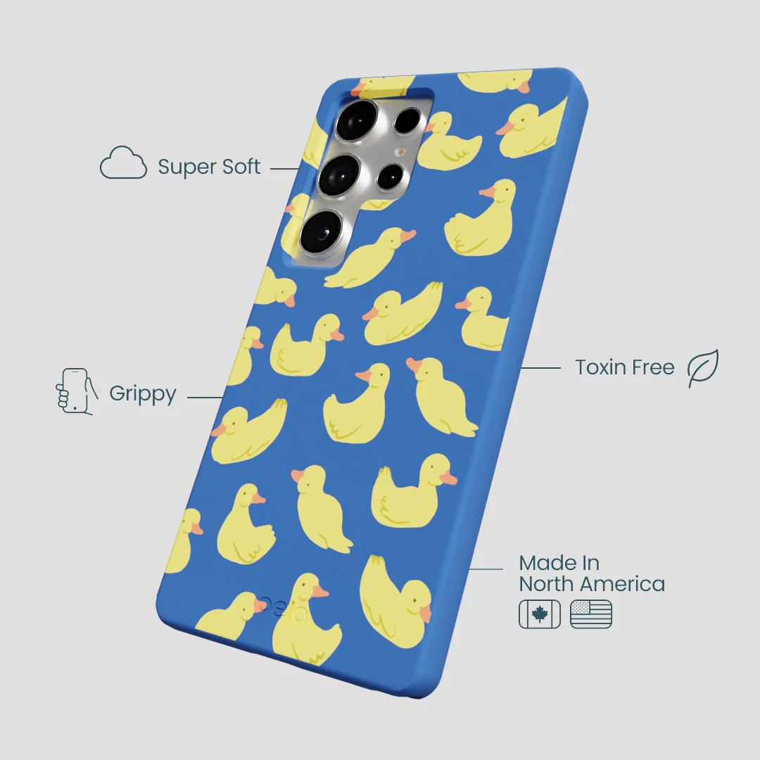 Electric Blue Sunny Ducklings Samsung Galaxy S25 Ultra Case - Image 4