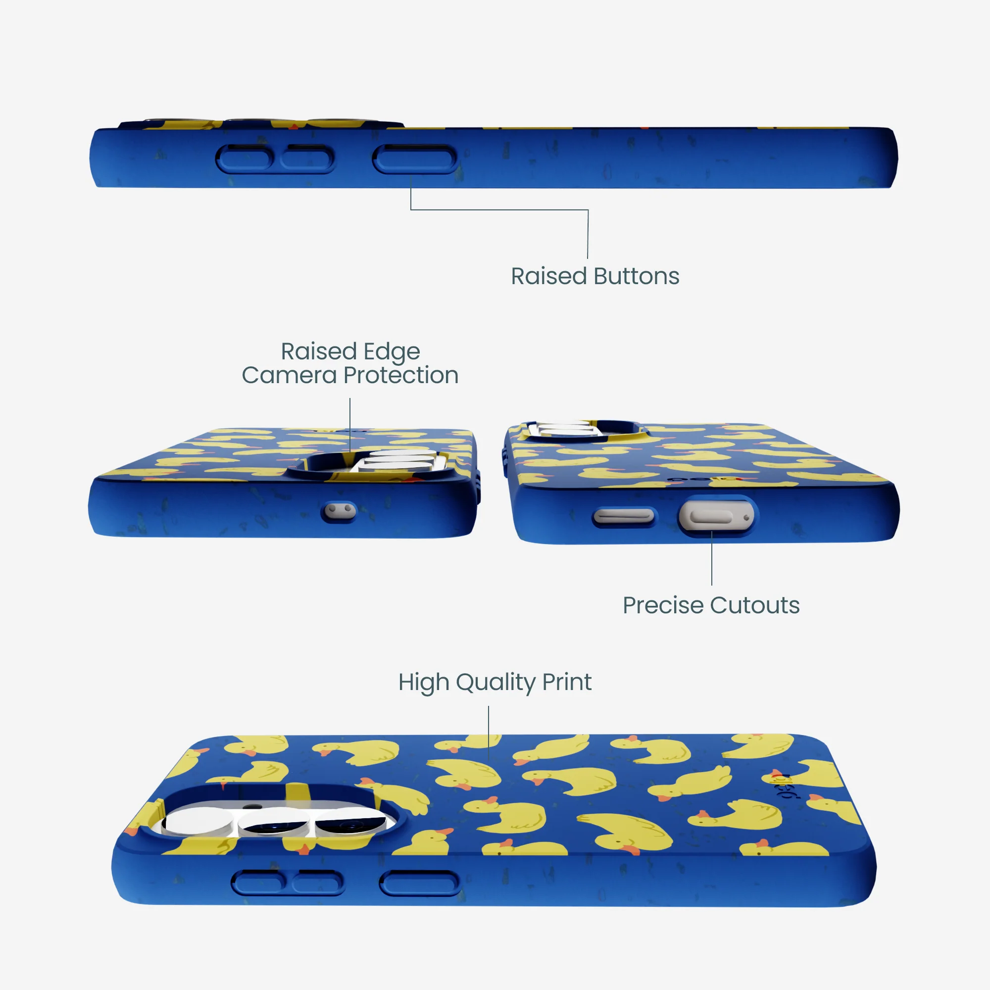 Electric Blue Sunny Ducklings Samsung Galaxy S26 Case - Image 3