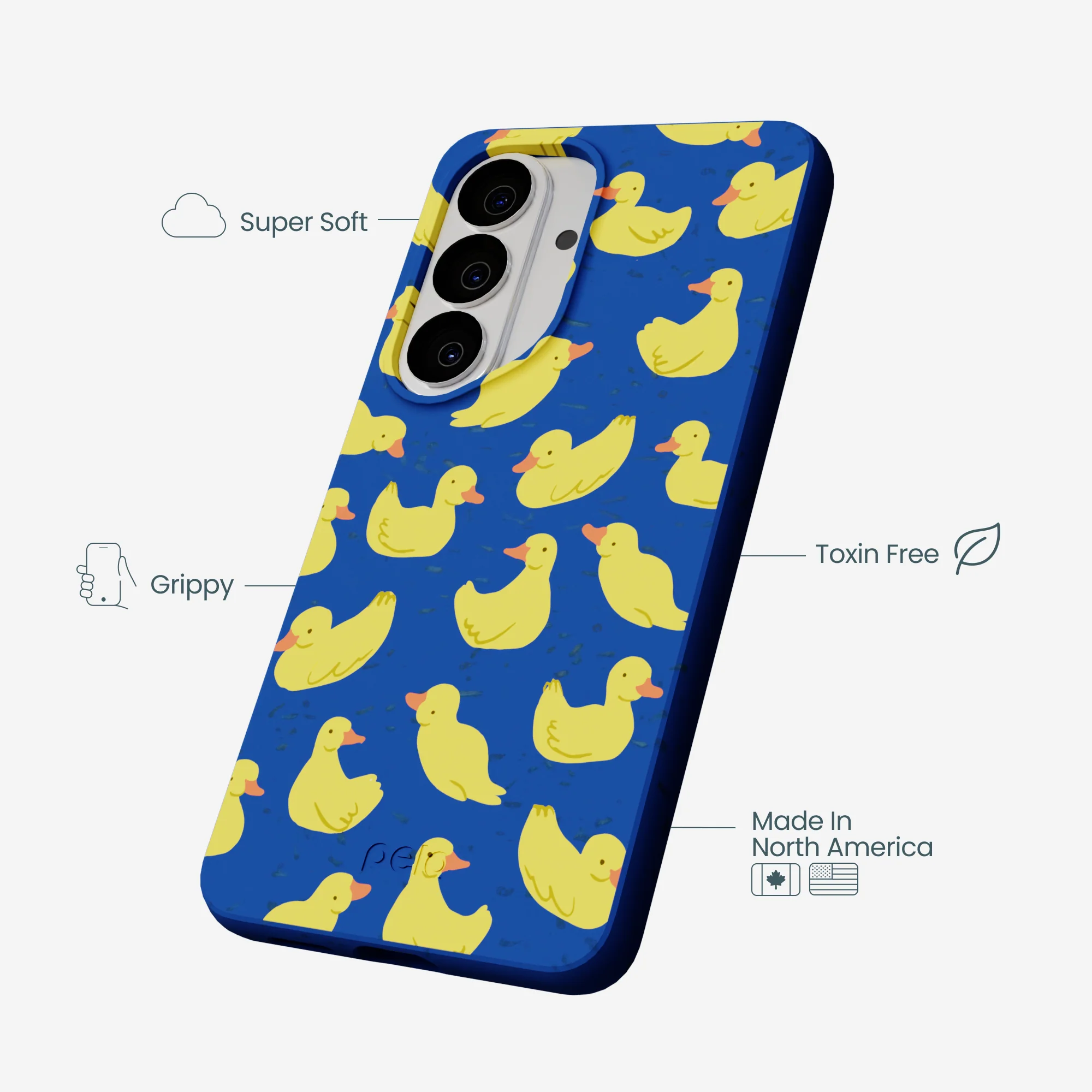 Electric Blue Sunny Ducklings Samsung Galaxy S26 Case - Image 4