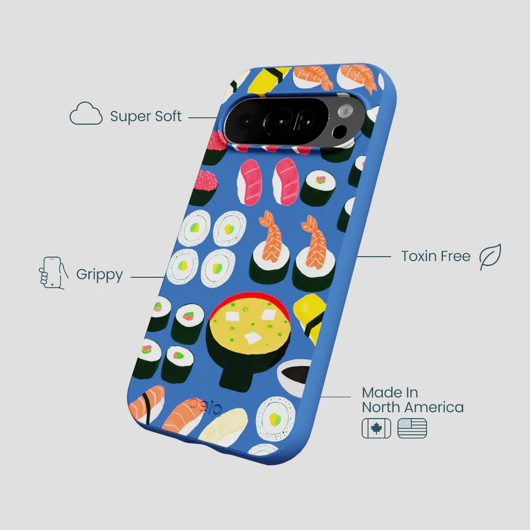 Electric Blue Sushi Night Google Pixel 10/10 Pro Case - Image 4
