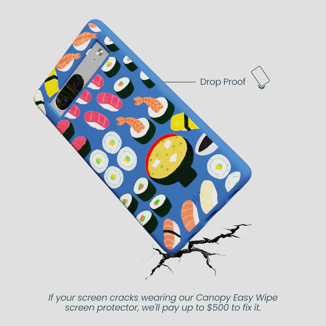 Electric Blue Sushi Night Google Pixel 7 Case - Image 5