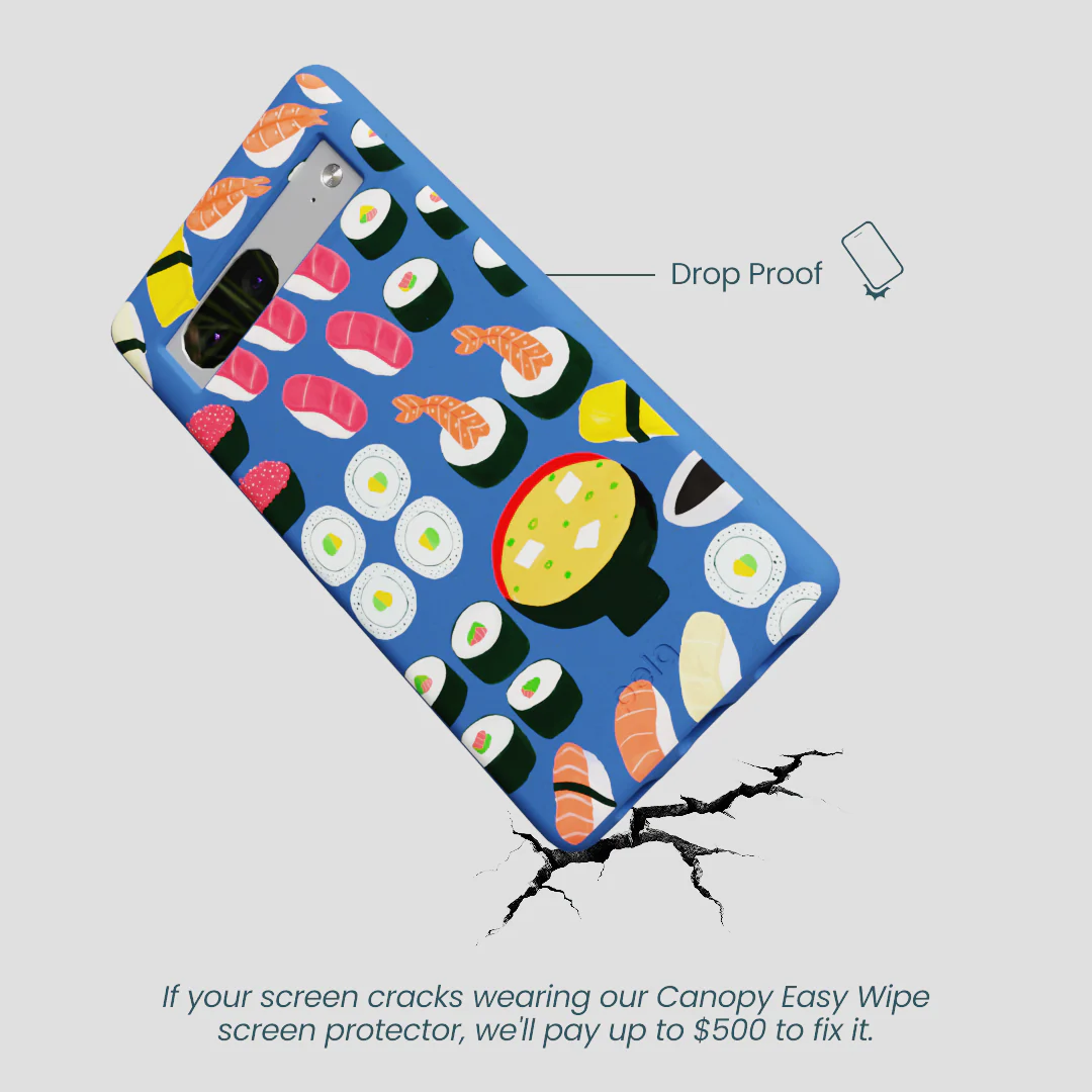 Electric Blue Sushi Night Google Pixel 7a Case - Image 5