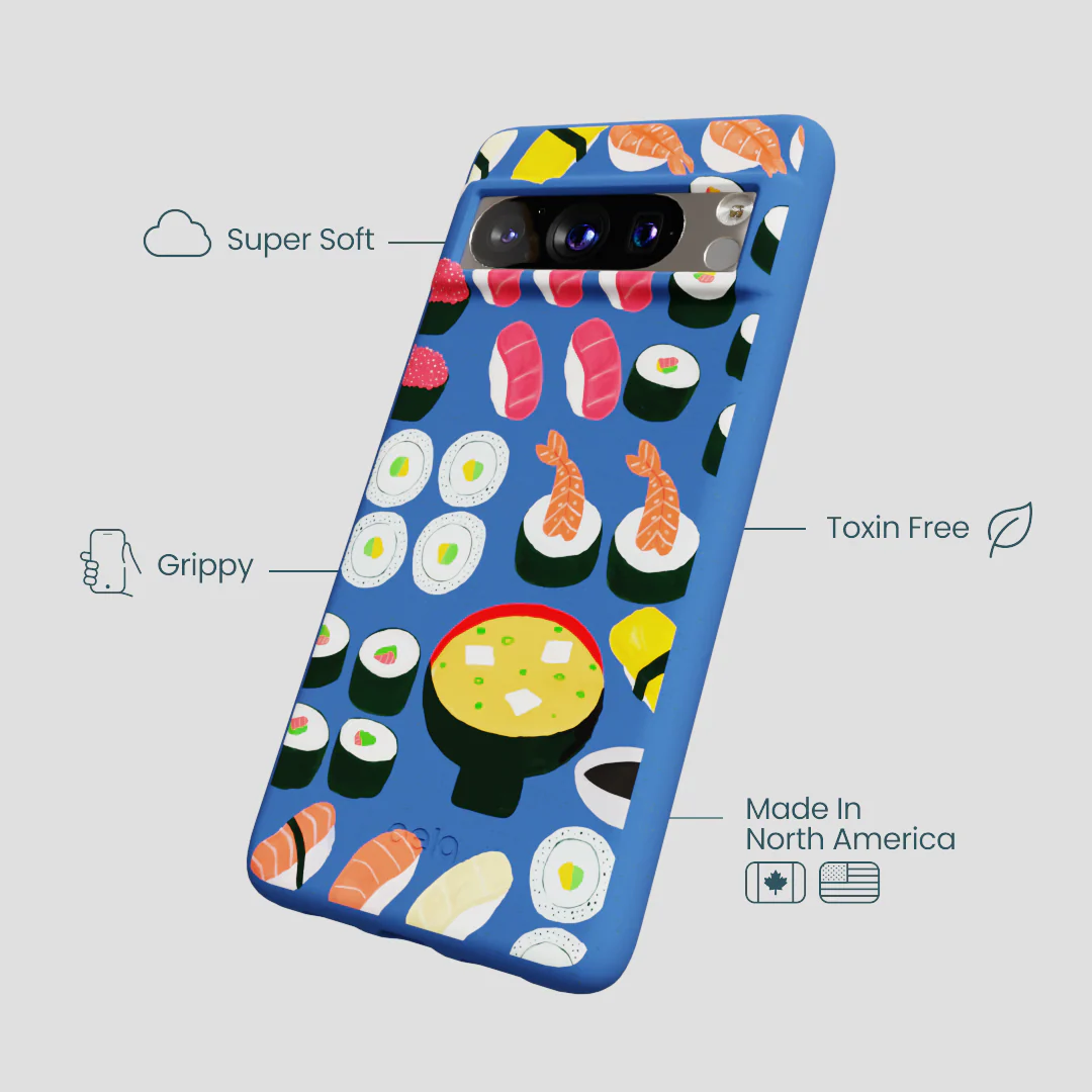 Electric Blue Sushi Night Google Pixel 8 Pro Case - Image 4