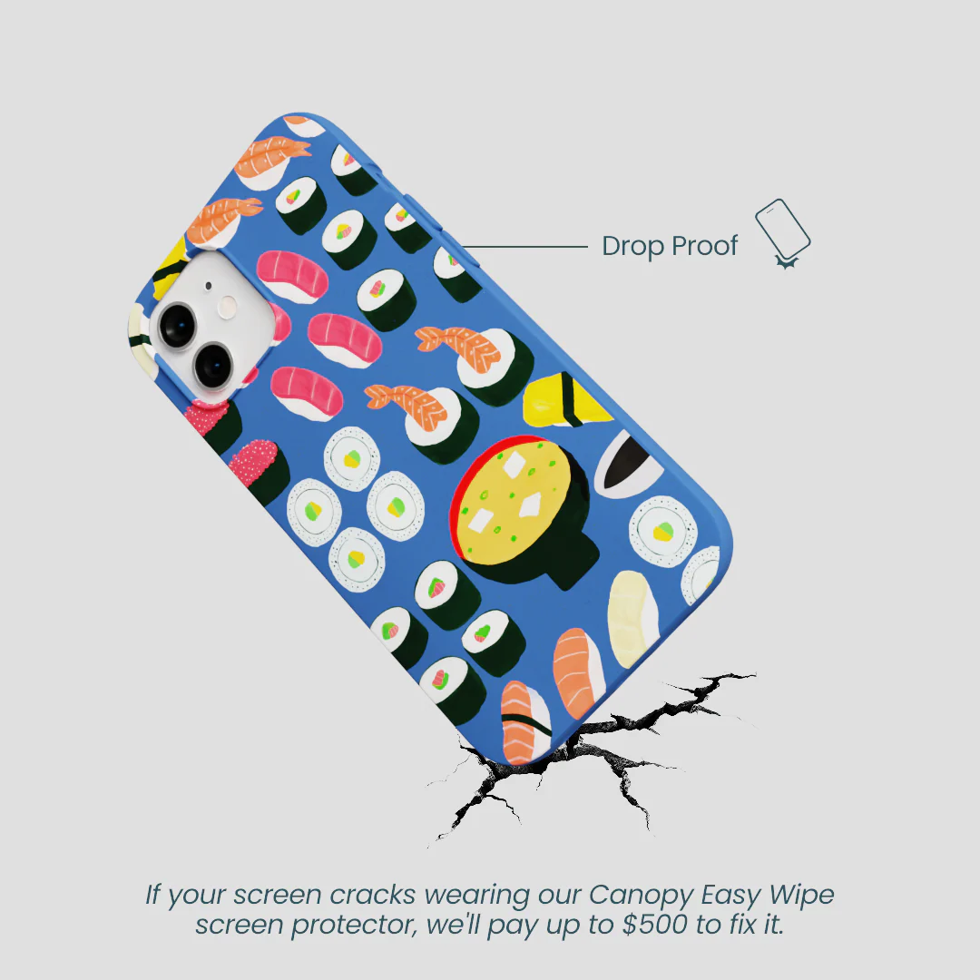Electric Blue Sushi Night iPhone 12/ iPhone 12 Pro Case - Image 5