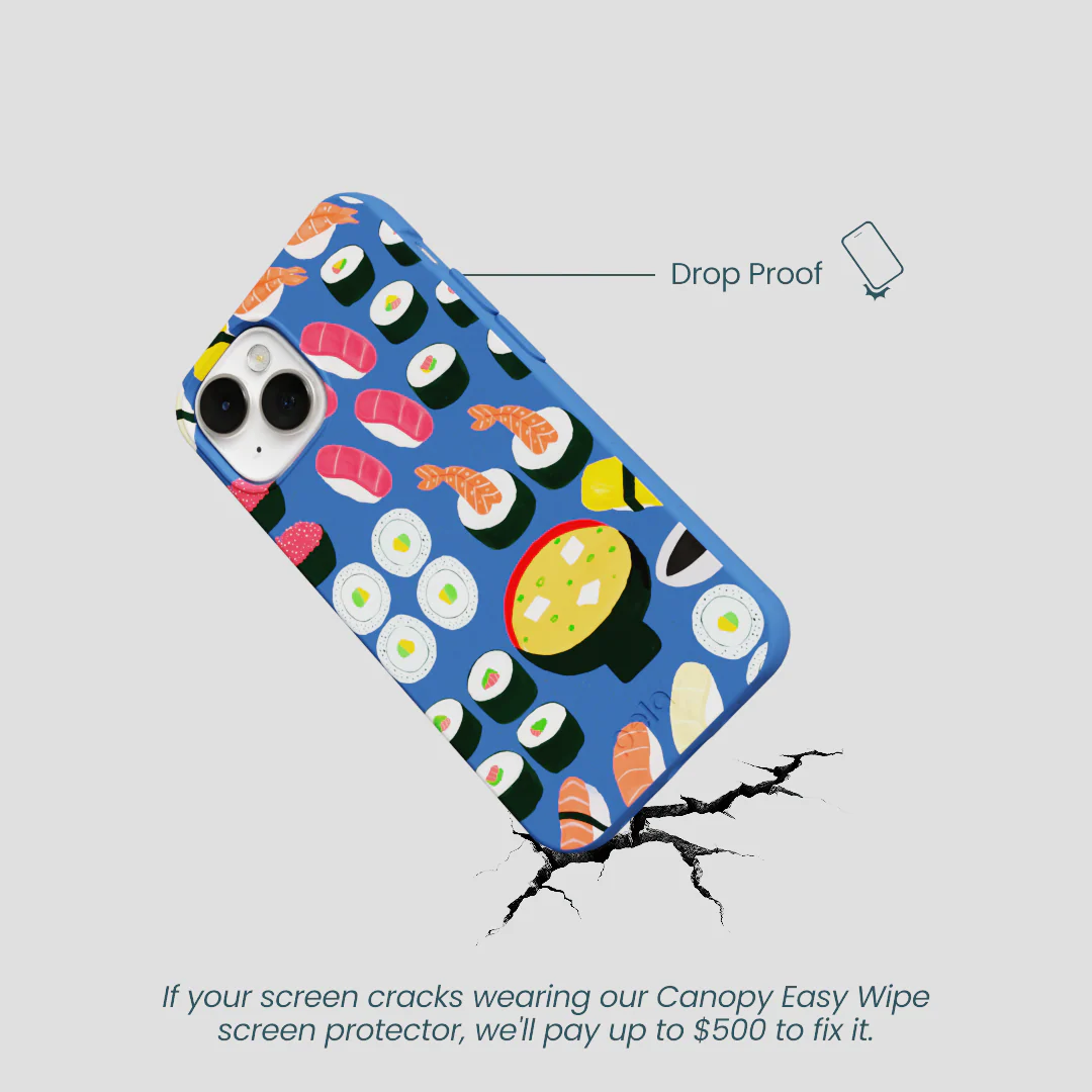 Electric Blue Sushi Night iPhone 13 Mini Case - Image 5
