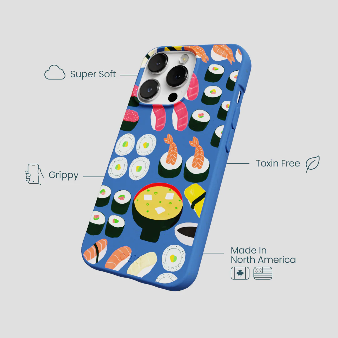 Electric Blue Sushi Night iPhone 13 Pro Case - Image 4