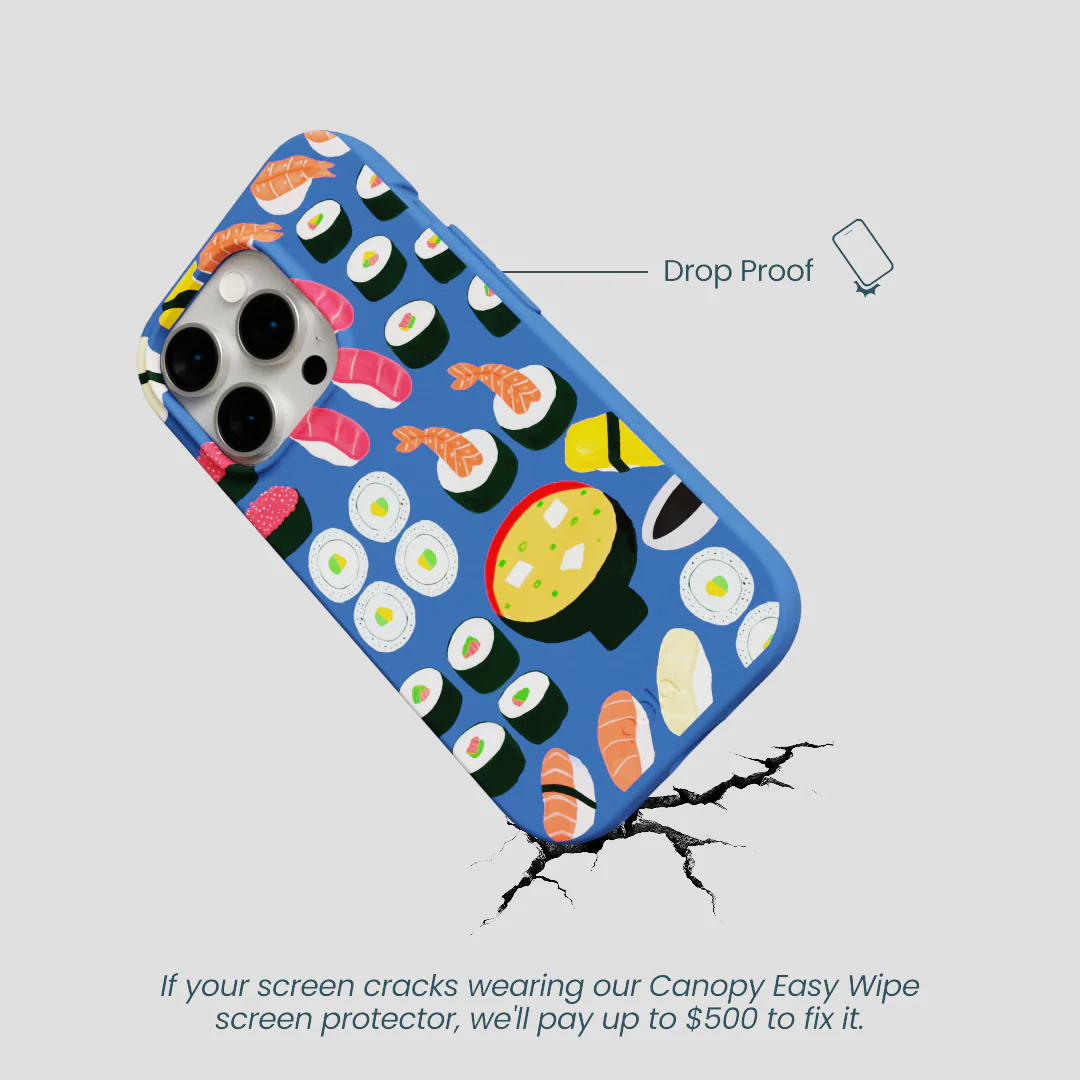 Electric Blue Sushi Night iPhone 14 Pro Case - Image 5