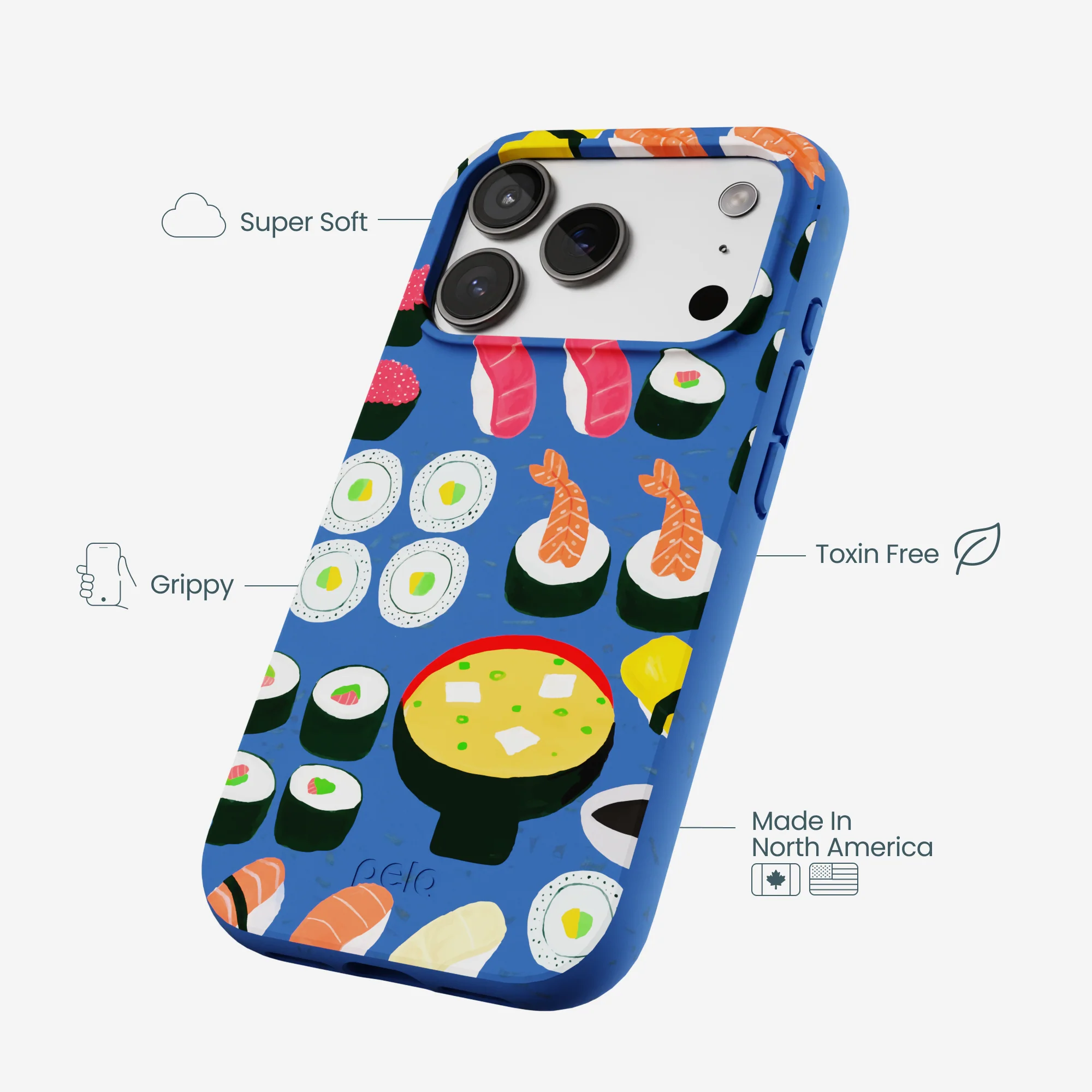 Electric Blue Sushi Night iPhone 17 Pro Case - Image 4