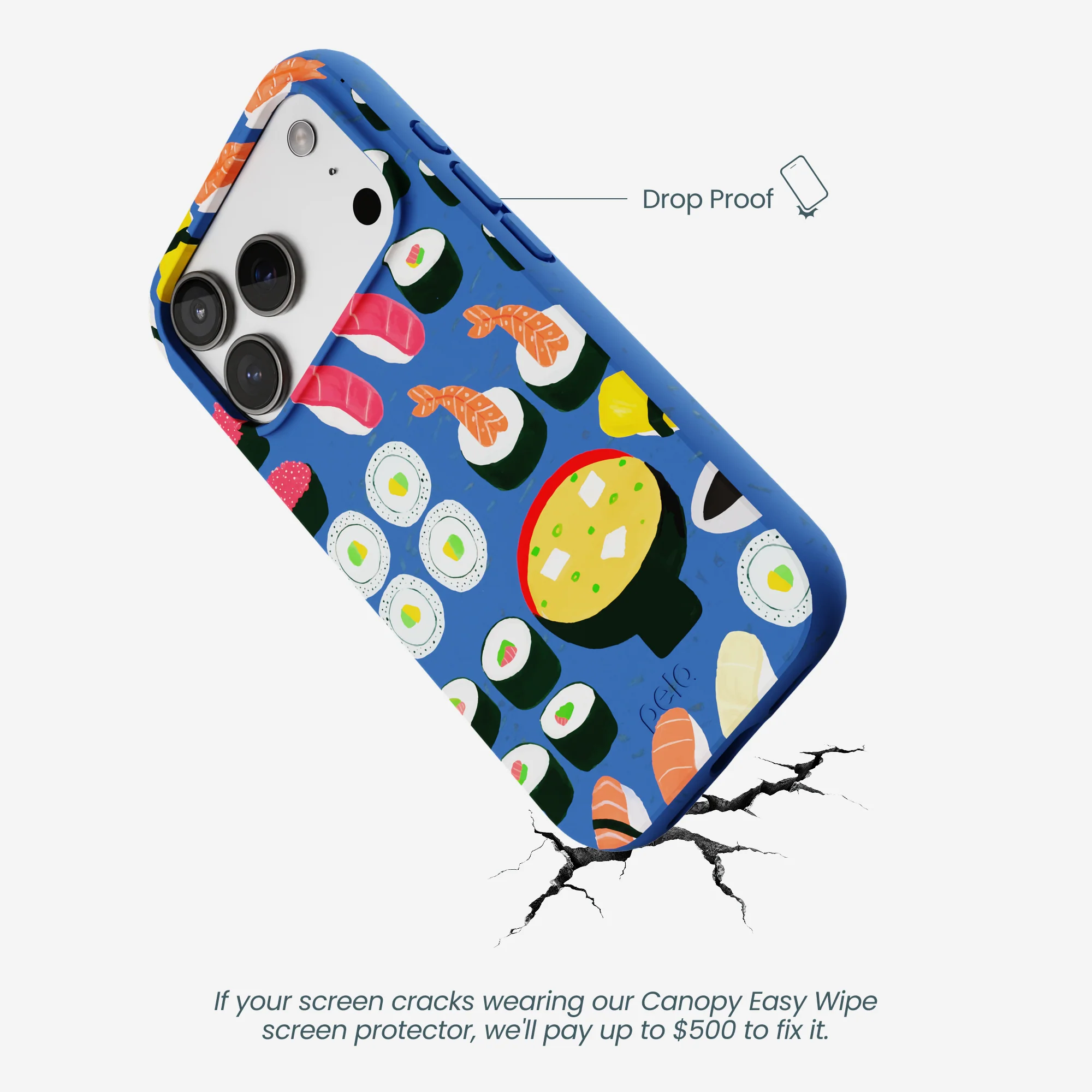 Electric Blue Sushi Night iPhone 17 Pro Case - Image 5