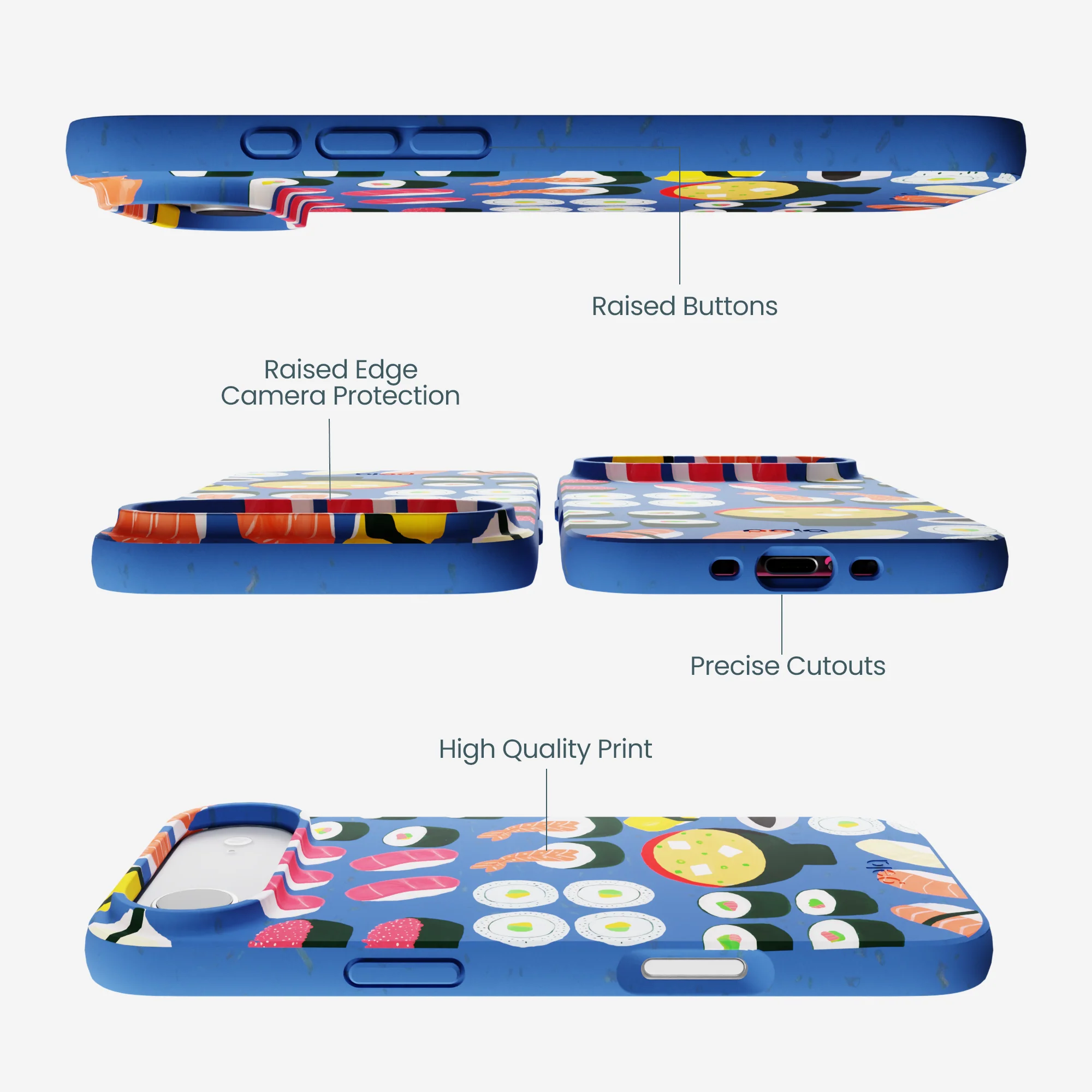 Electric Blue Sushi Night iPhone Air Case - Image 3