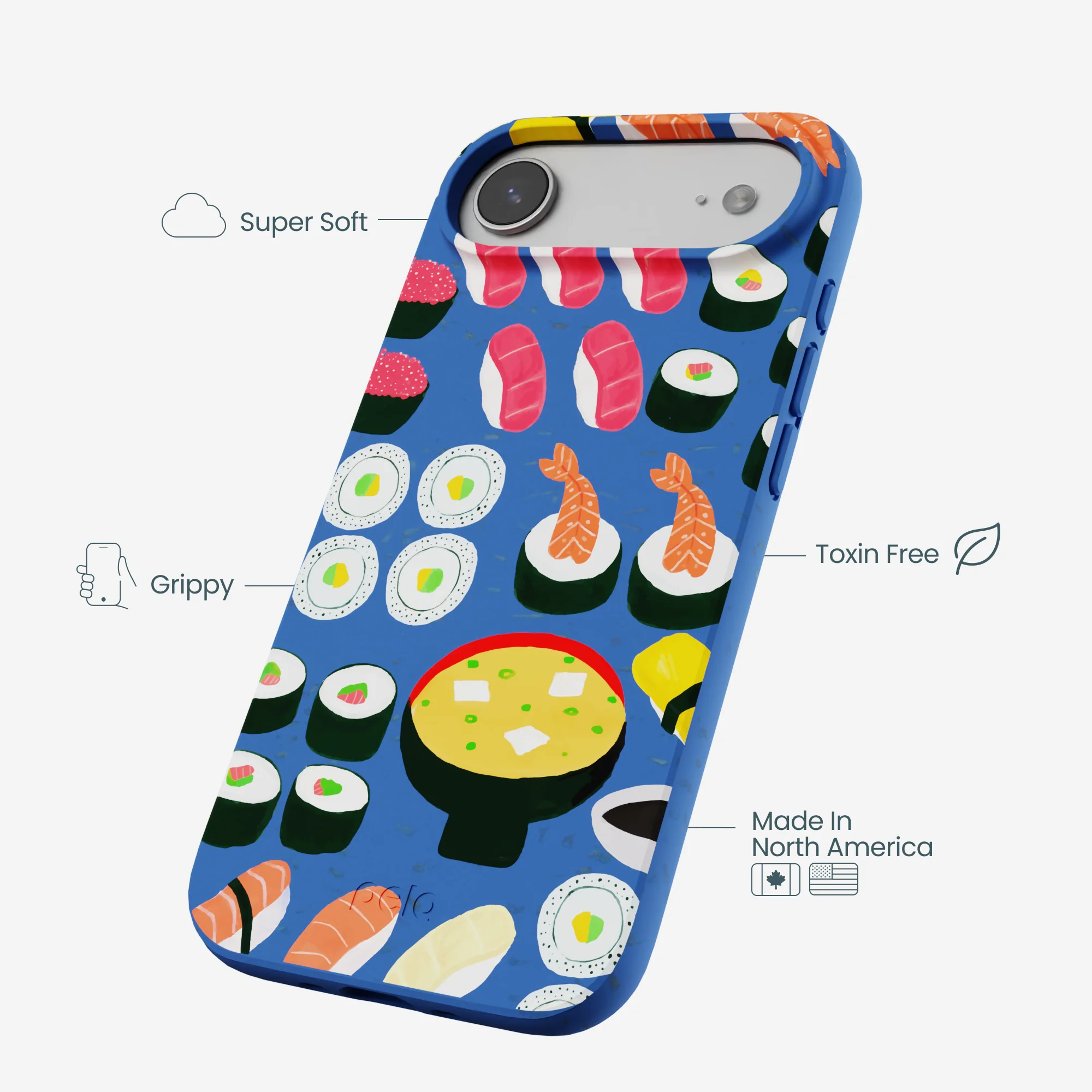 Electric Blue Sushi Night iPhone Air Case - Image 4