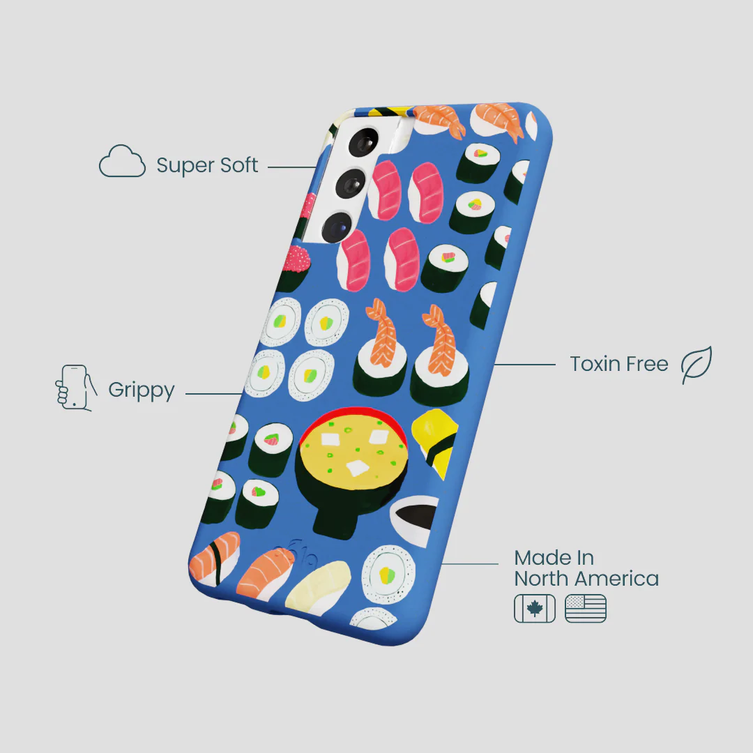 Electric Blue Sushi Night Samsung Galaxy S21 Case - Image 4