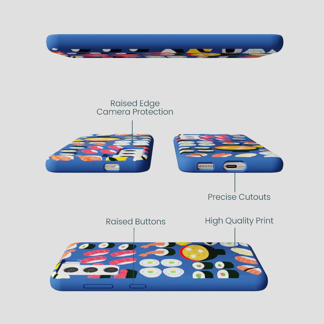 Electric Blue Sushi Night Samsung Galaxy S22 Case - Image 3