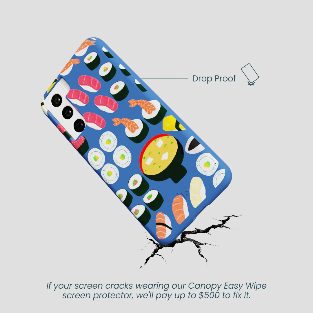 Electric Blue Sushi Night Samsung Galaxy S22 Case - Image 5