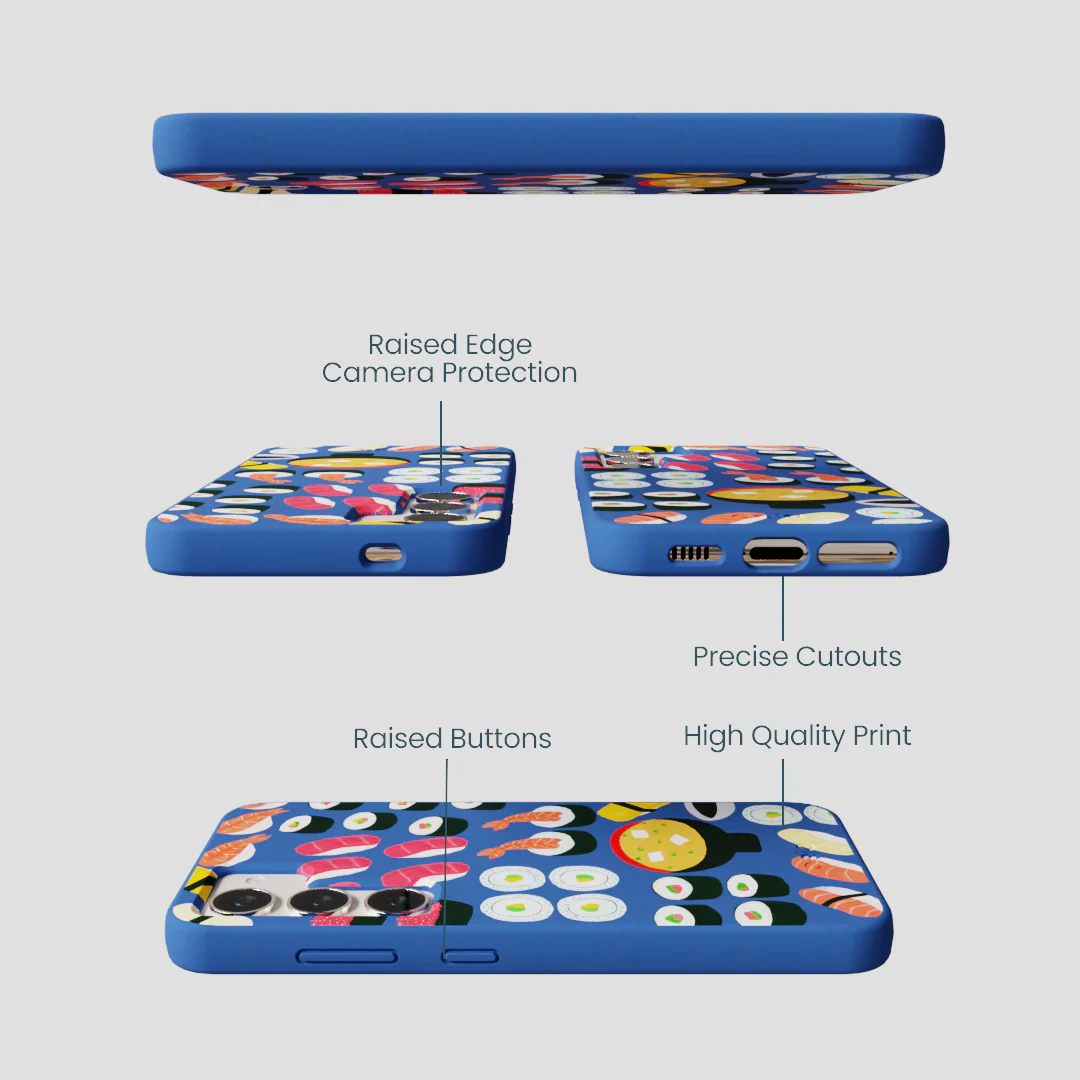 Electric Blue Sushi Night Samsung Galaxy S23 Case - Image 3