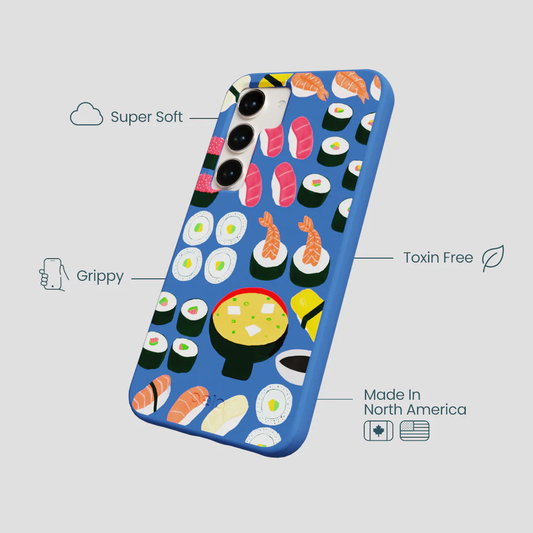 Electric Blue Sushi Night Samsung Galaxy S23 Case - Image 4