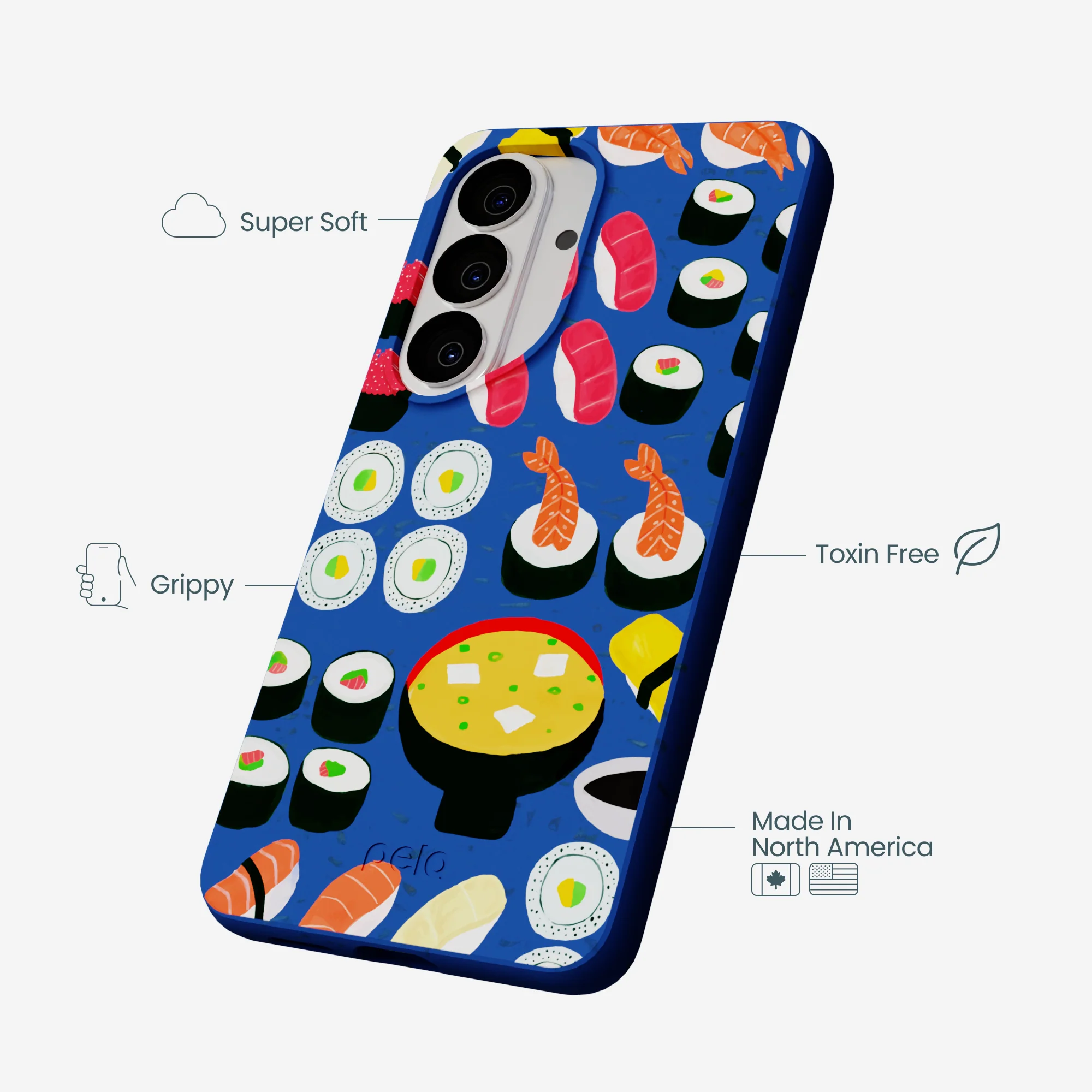 Electric Blue Sushi Night Samsung Galaxy S26 Case - Image 4