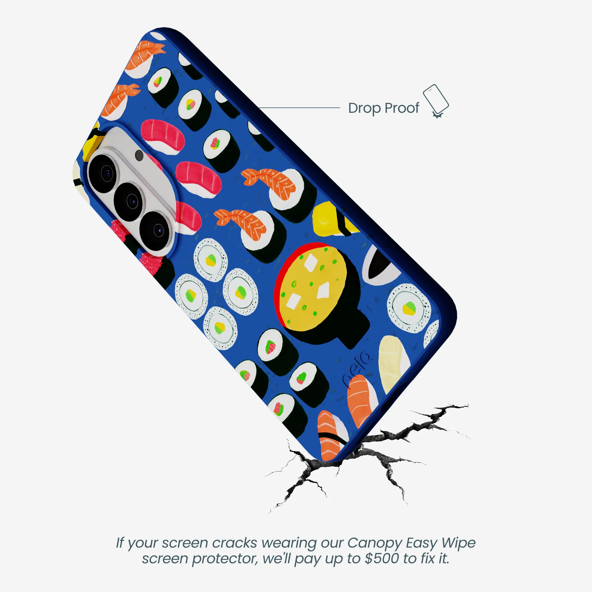 Electric Blue Sushi Night Samsung Galaxy S26 Case - Image 5