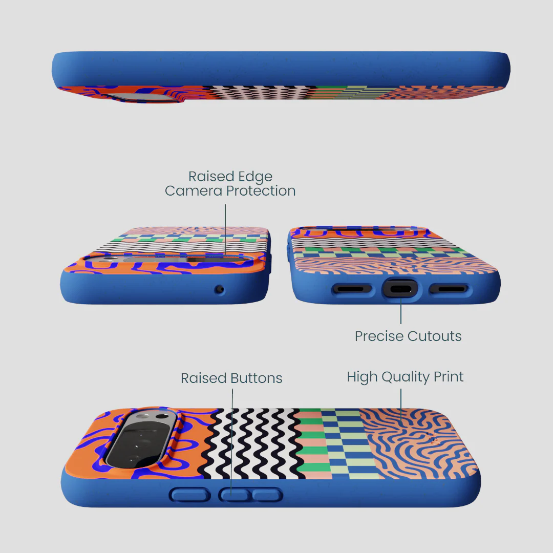 Electric Blue Tangerine Mix Google Pixel 10 Pro XL Case - Image 3