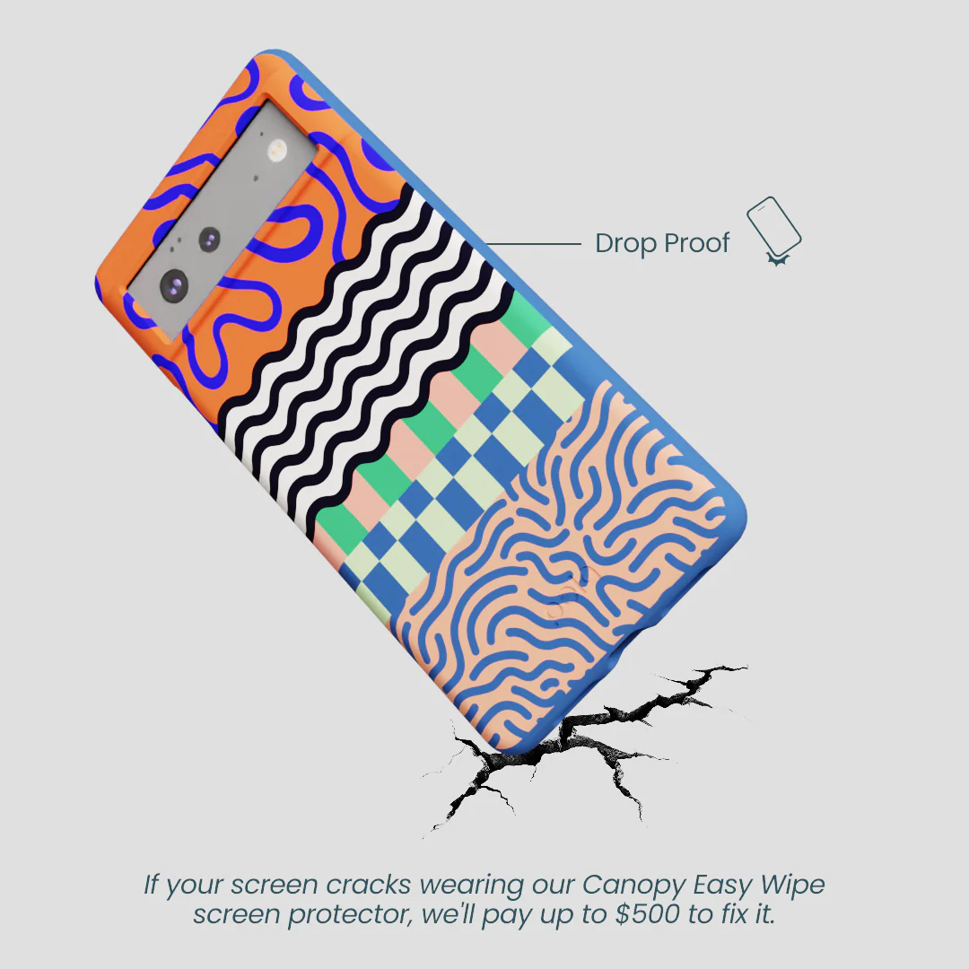 Electric Blue Tangerine Mix Google Pixel 6 Case - Image 5