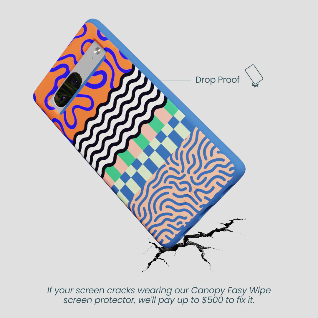 Electric Blue Tangerine Mix Google Pixel 7 Case - Image 5
