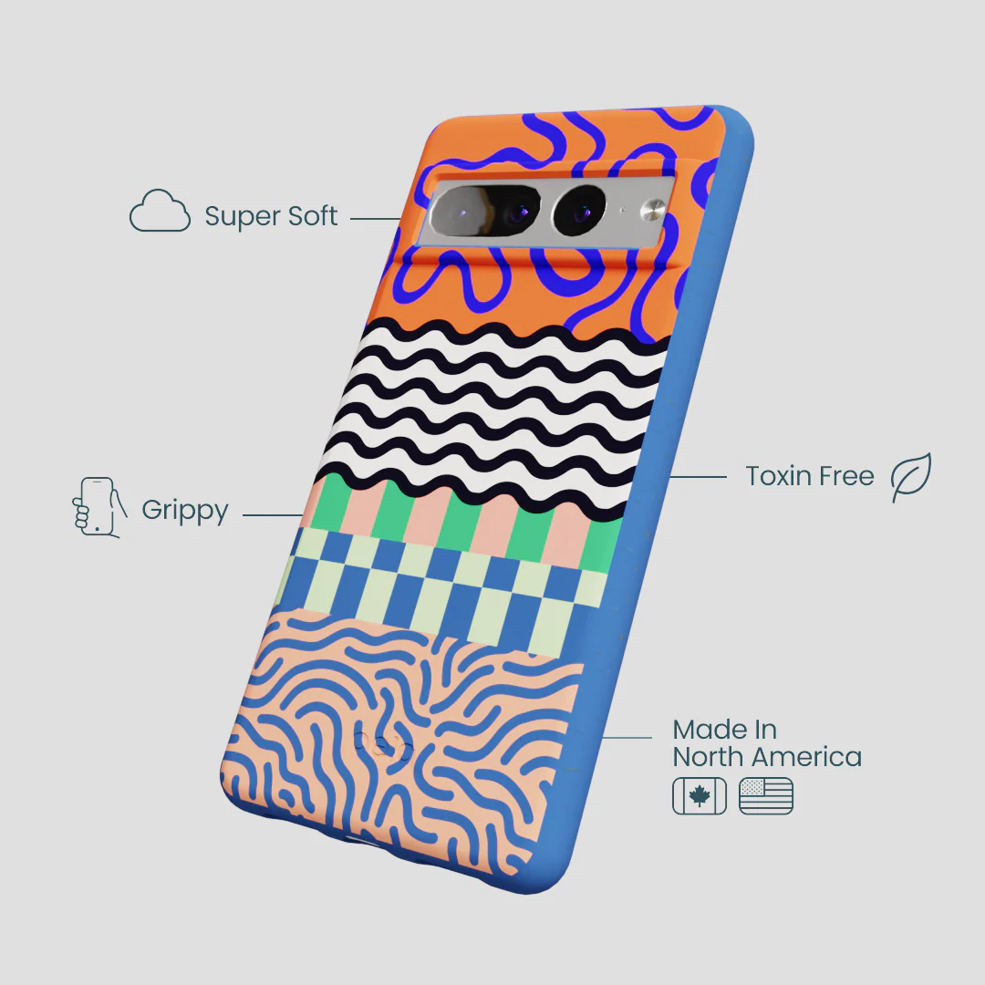 Electric Blue Tangerine Mix Google Pixel 7 Pro Case - Image 4
