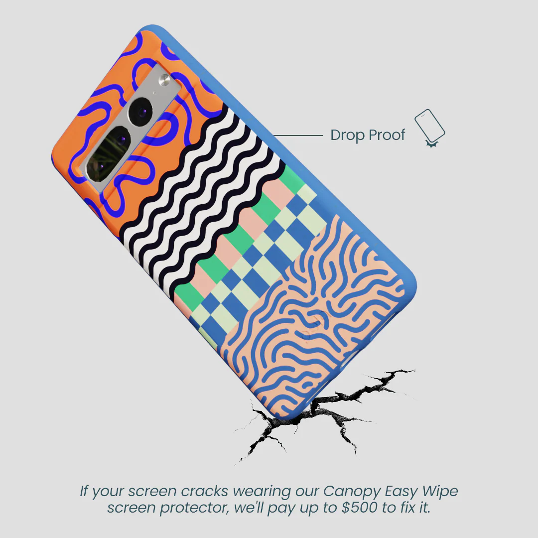 Electric Blue Tangerine Mix Google Pixel 7 Pro Case - Image 5