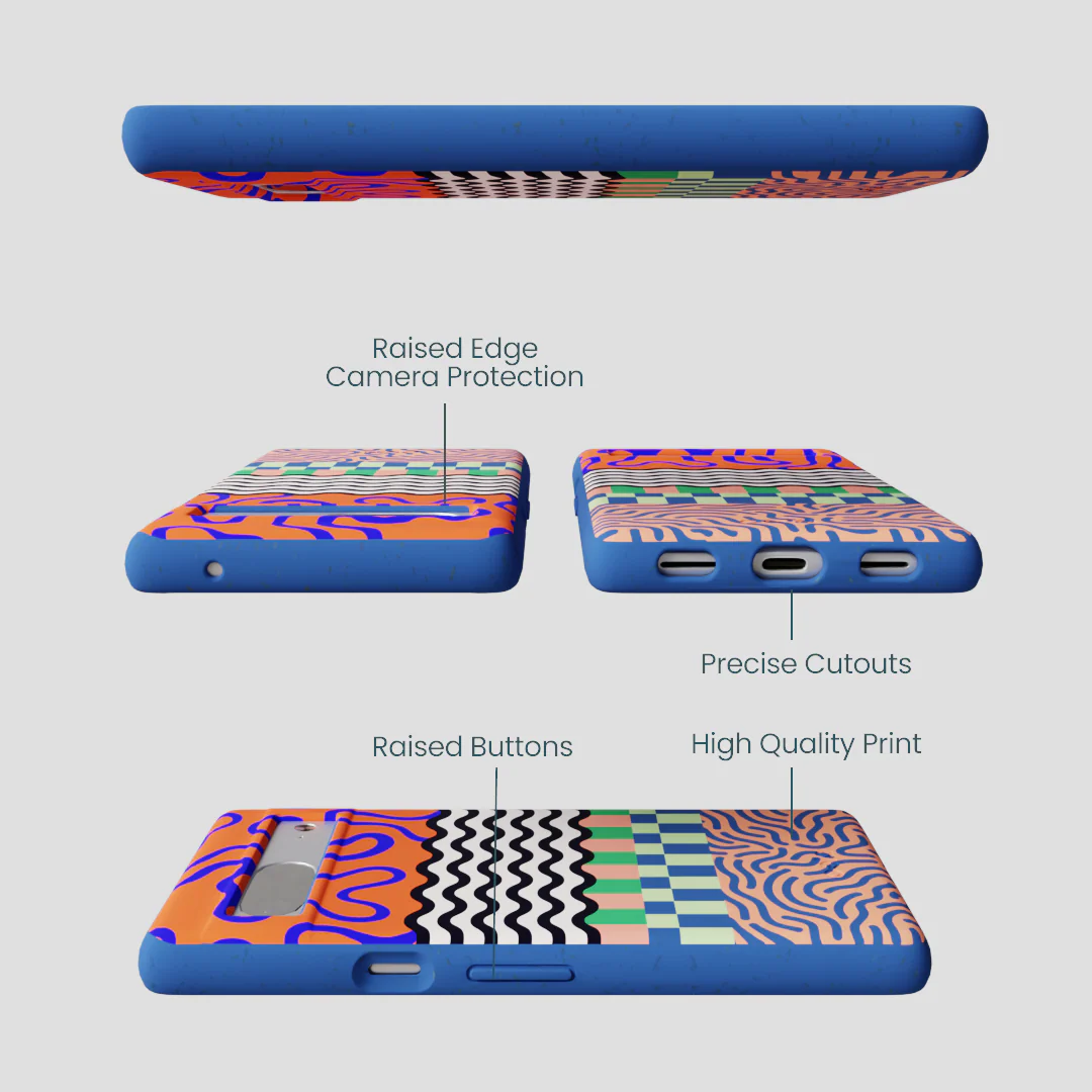 Electric Blue Tangerine Mix Google Pixel 7a Case - Image 3