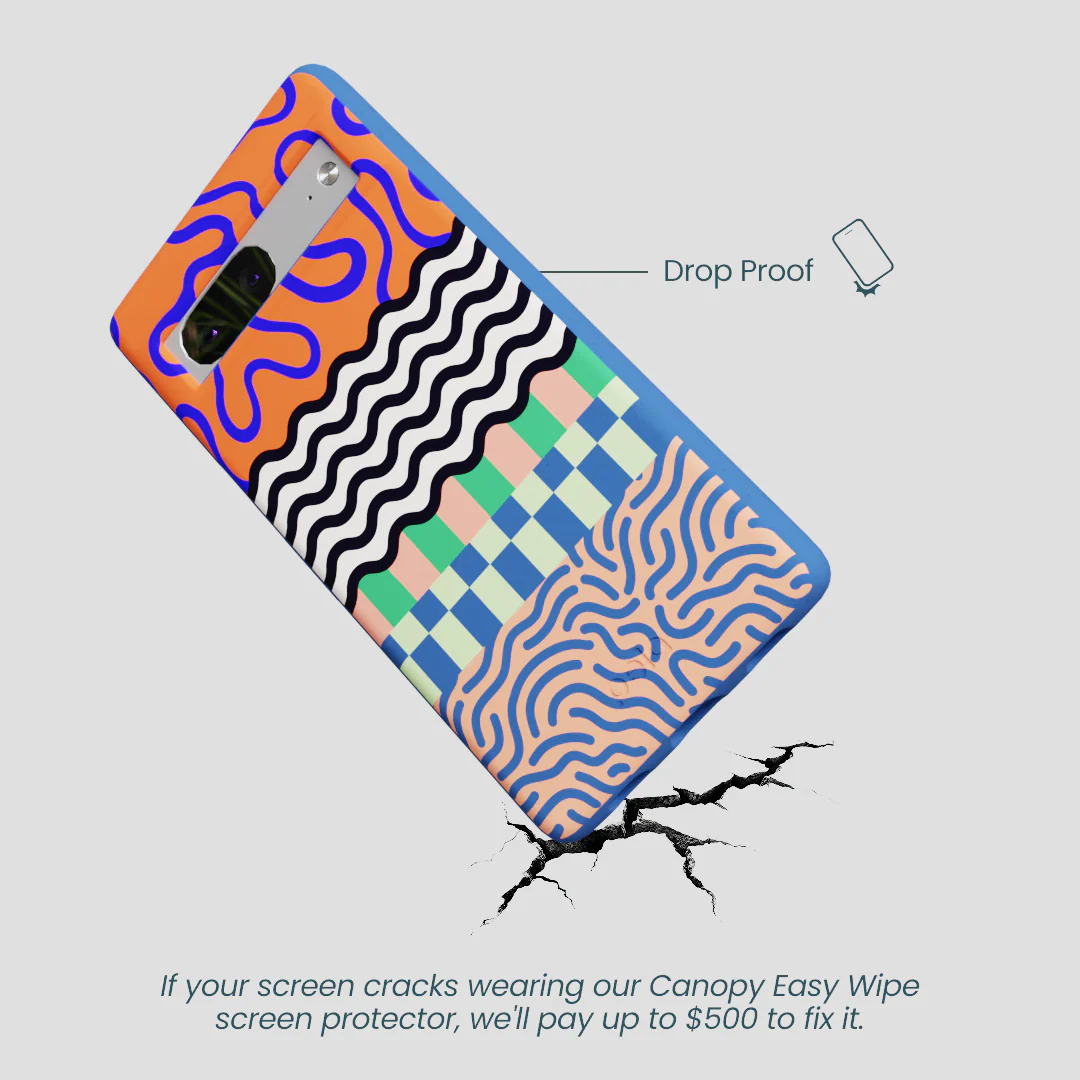 Electric Blue Tangerine Mix Google Pixel 7a Case - Image 5