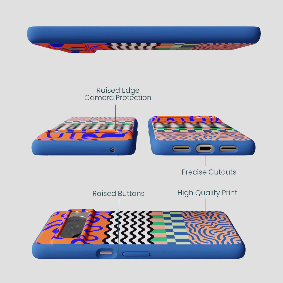 Electric Blue Tangerine Mix Google Pixel 8 Pro Case - Image 3
