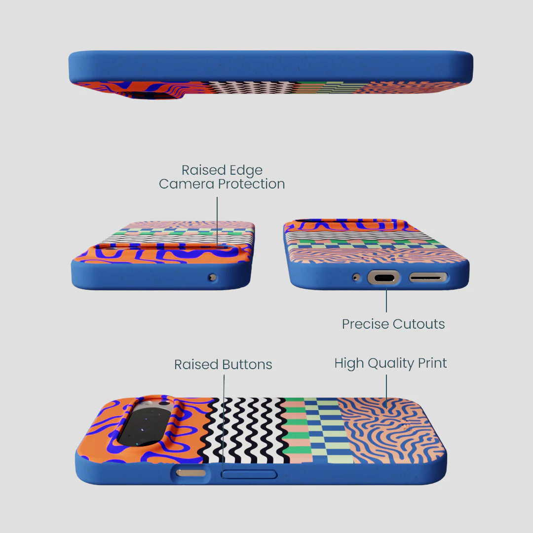Electric Blue Tangerine Mix Google Pixel 9/9 Pro Case - Image 3