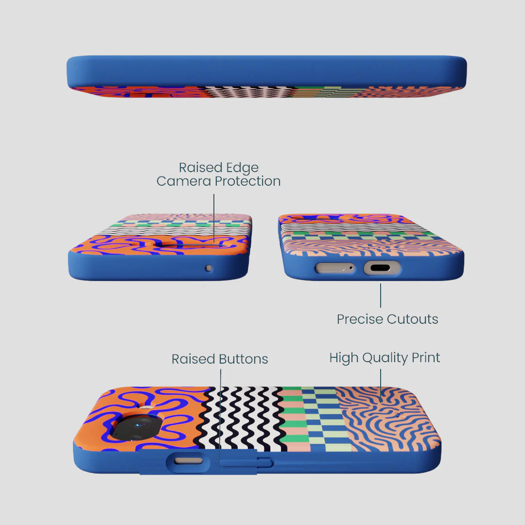 Electric Blue Tangerine Mix Google Pixel 9a Case - Image 3