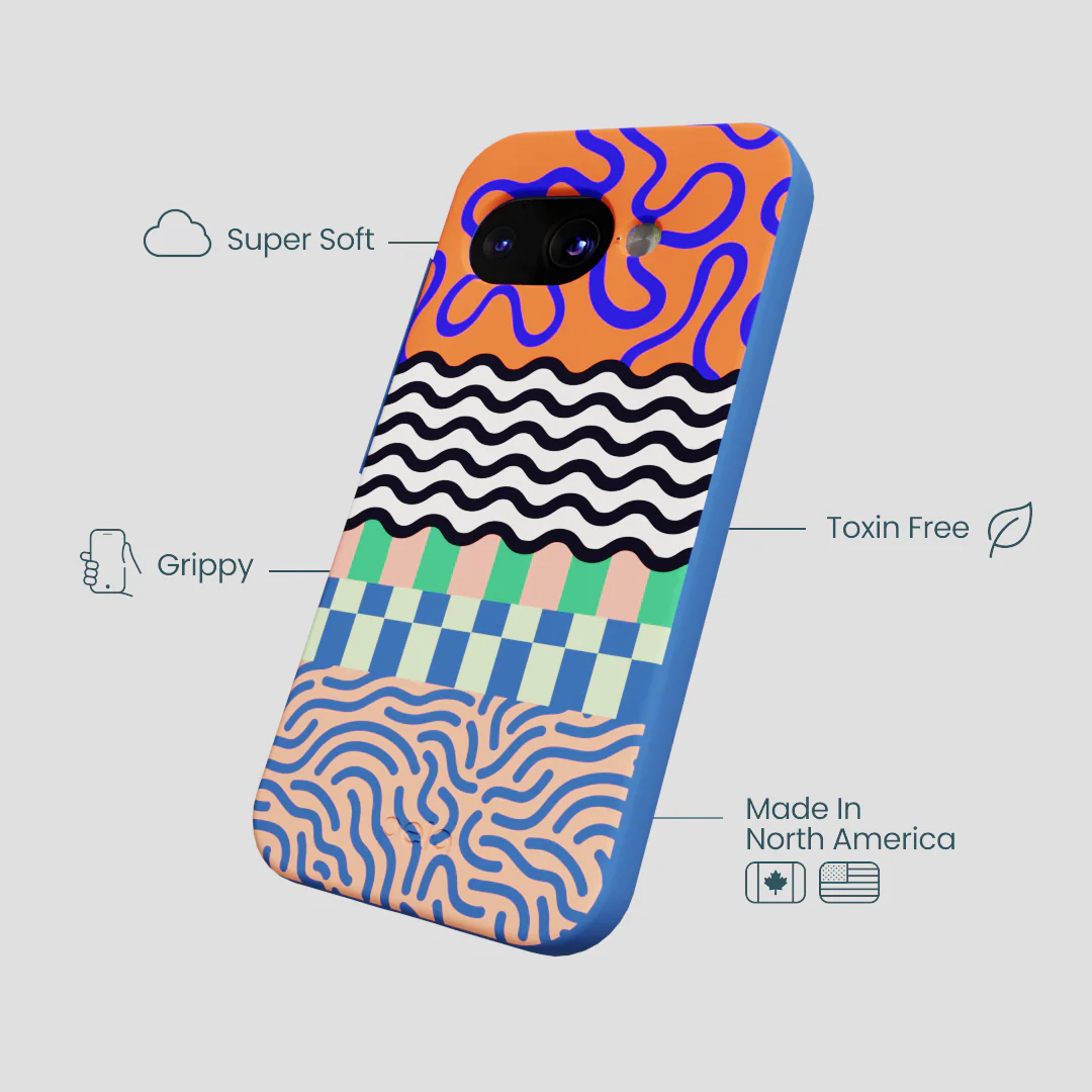 Electric Blue Tangerine Mix Google Pixel 9a Case - Image 4