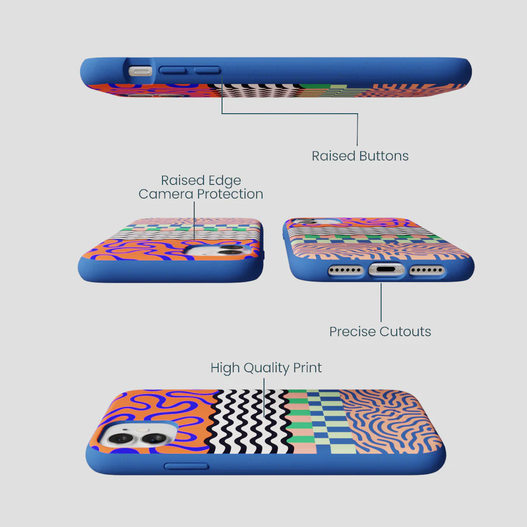 Electric Blue Tangerine Mix iPhone 11 Case - Image 3